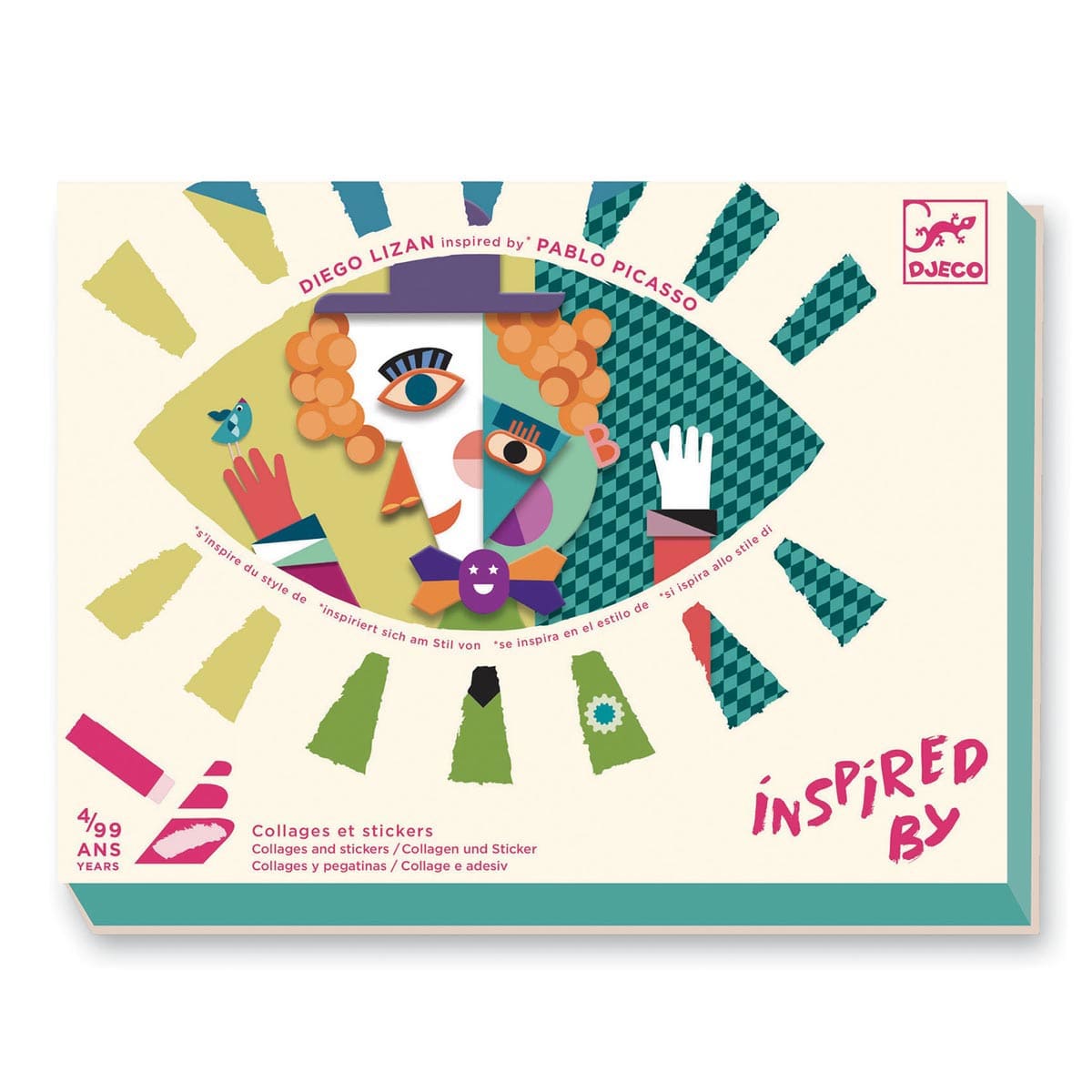 Djeco Inspired By Square Heads Collage and Stickers Kit