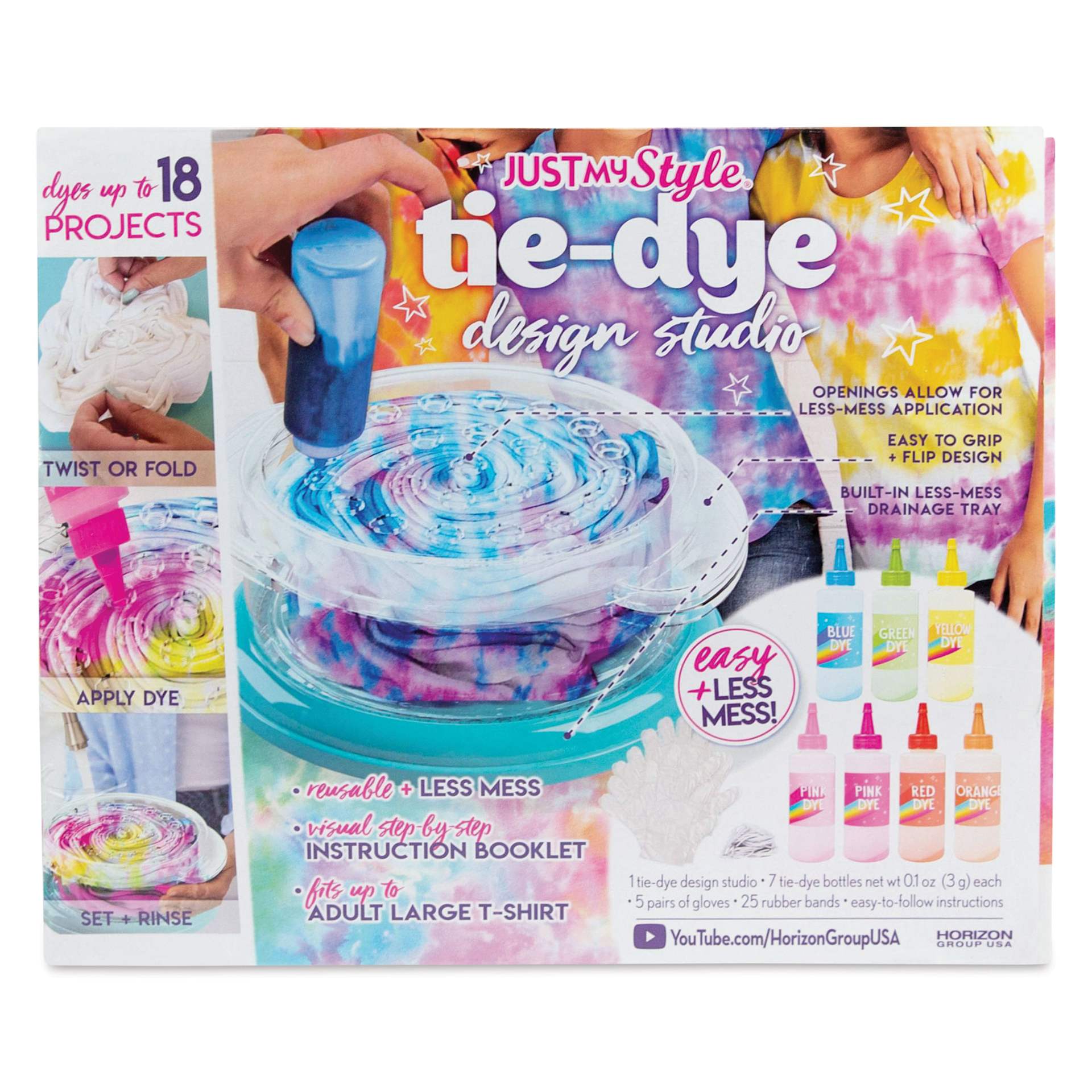 Just My Style Tie-Dye Design Studio Kit (Back of packaging)
