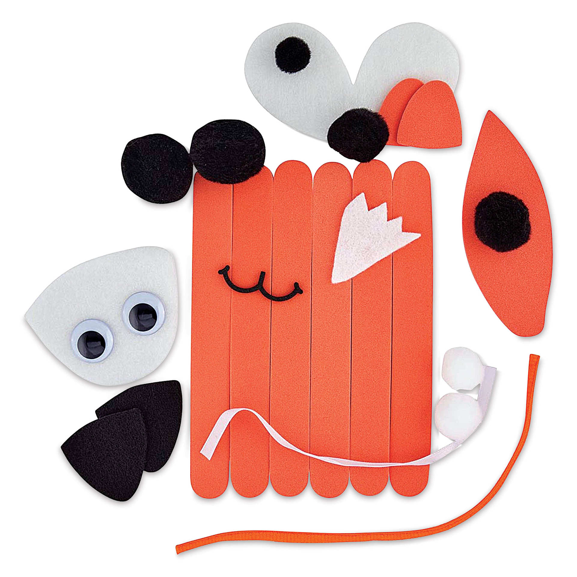 Creativity Street Foam Stick Animal Kit - Fox (kit contents)