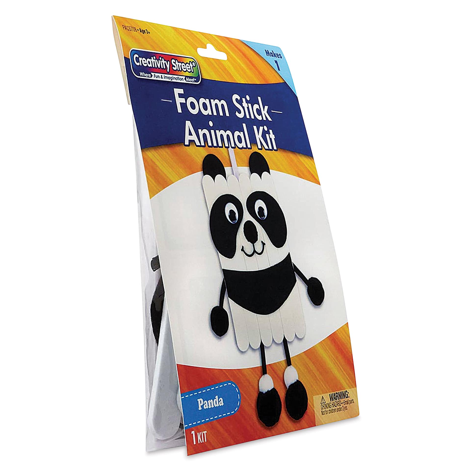 Creativity Street Foam Stick Animal Kit - Panda (front of packaging, angled view)