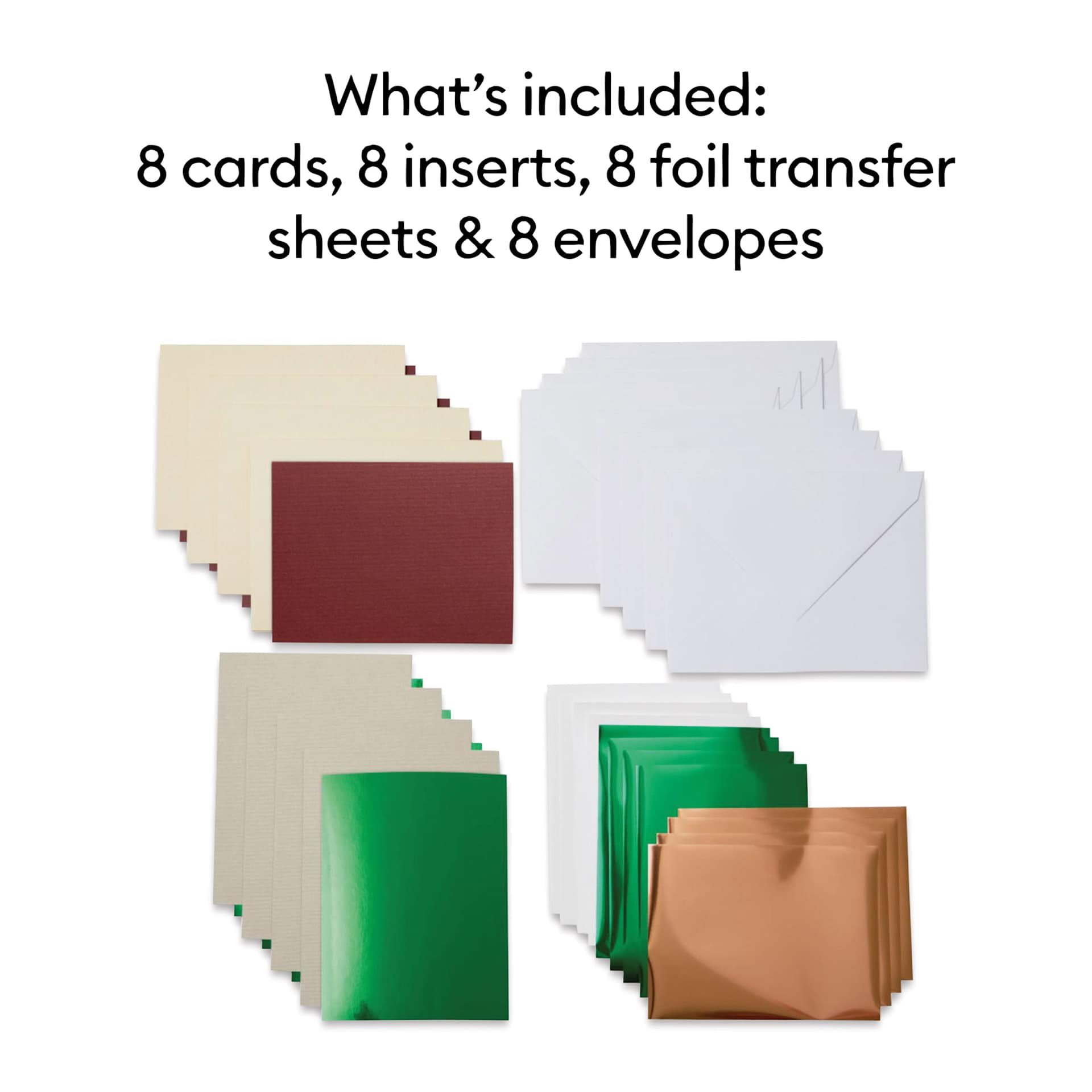 Cricut Joy Foil Transfer Cards, Inserts, and Envelopes - Cameron, A2, Pkg of 8 (set contents)