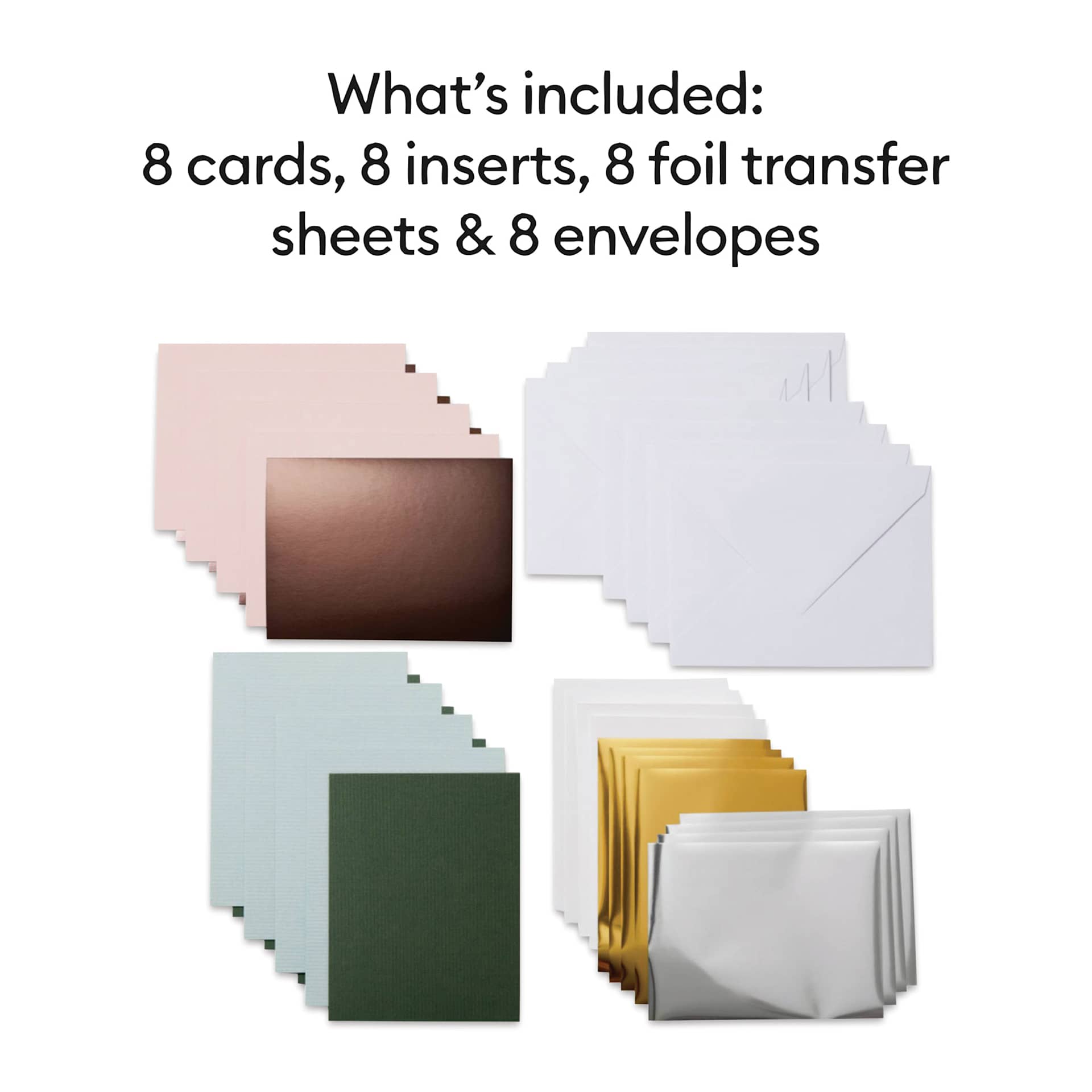 Cricut Joy Foil Transfer Cards, Inserts, and Envelopes - Forest Grove, A2, Pkg of 8 (set contents)