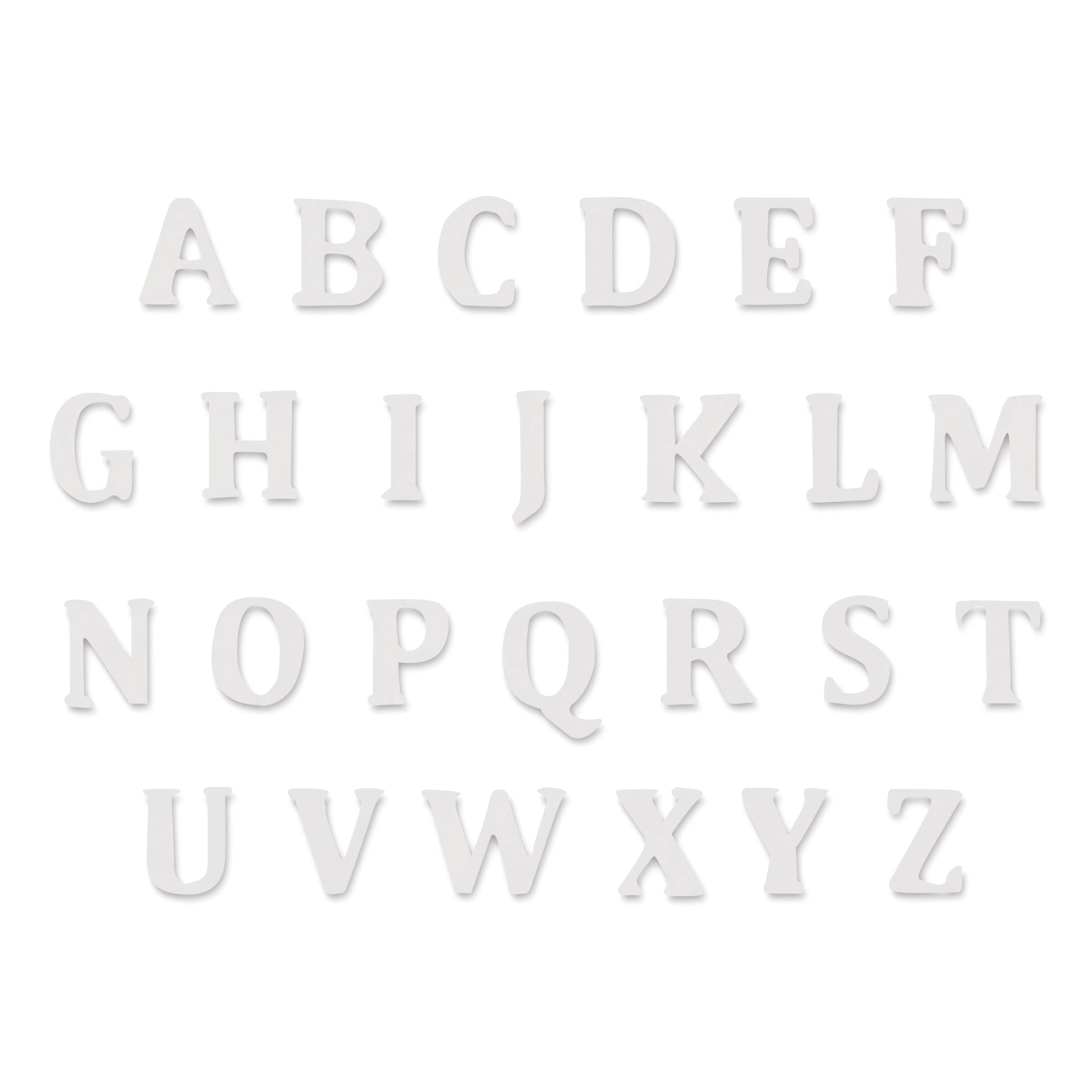 Craft Medley Mini Wood Letter Set - White, Pkg of 104 (alphabet, four included with storage box)