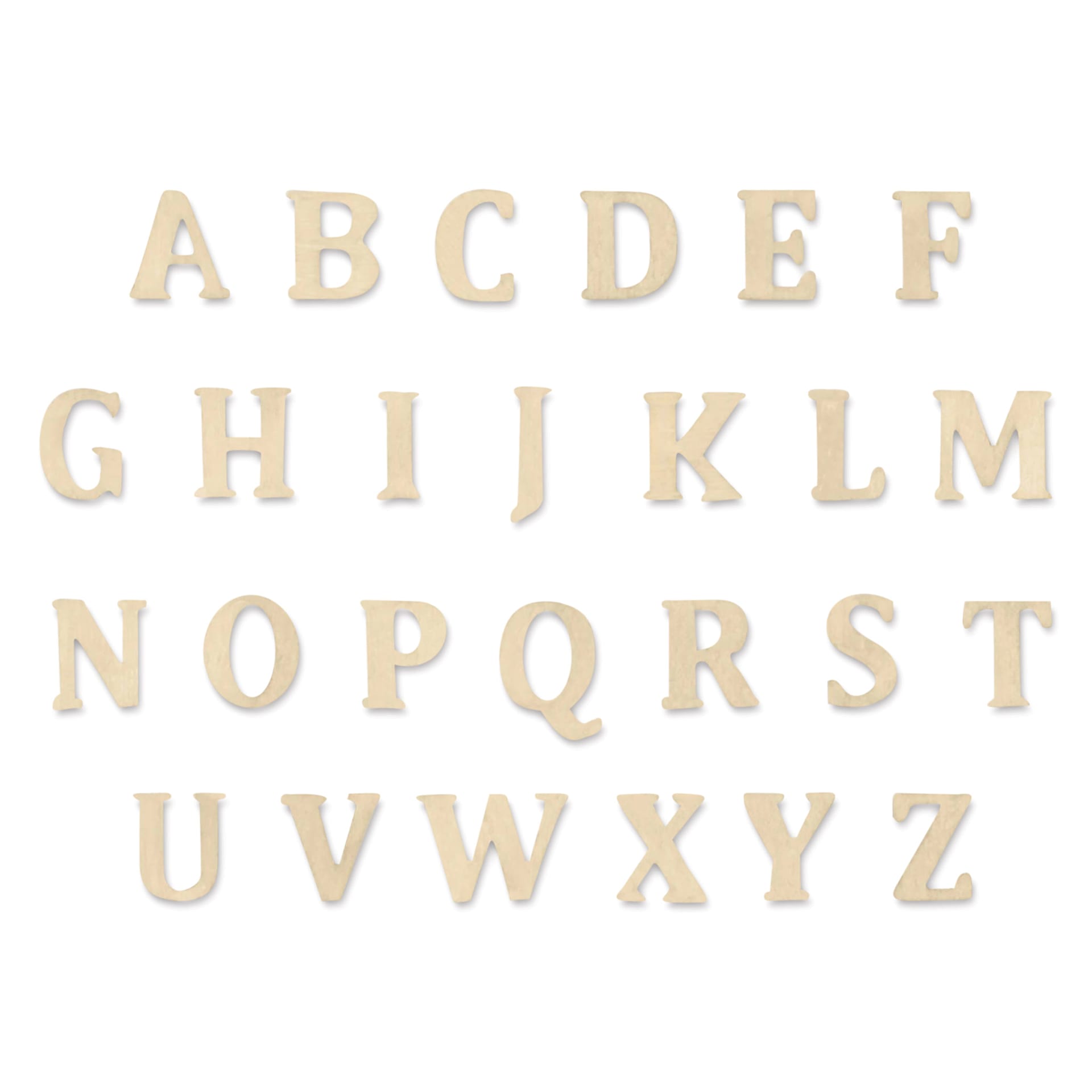 Craft Medley Mini Wood Letter Set - Natural, Pkg of 104 (alphabet, four included with storage box)