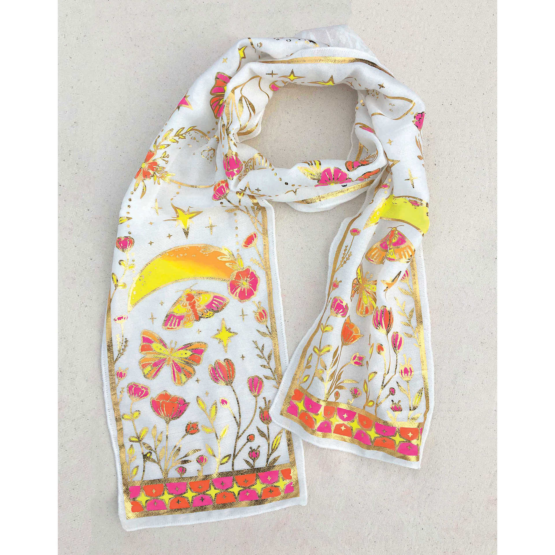 WishCraft Mystical Moons Paint a Scarf Kit (finished scarf project)