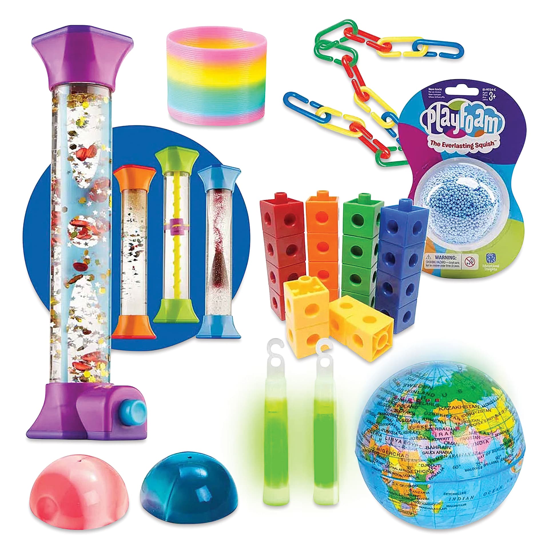 Hand2Mind Sensory Fidget Toy Kit (contents close-up)