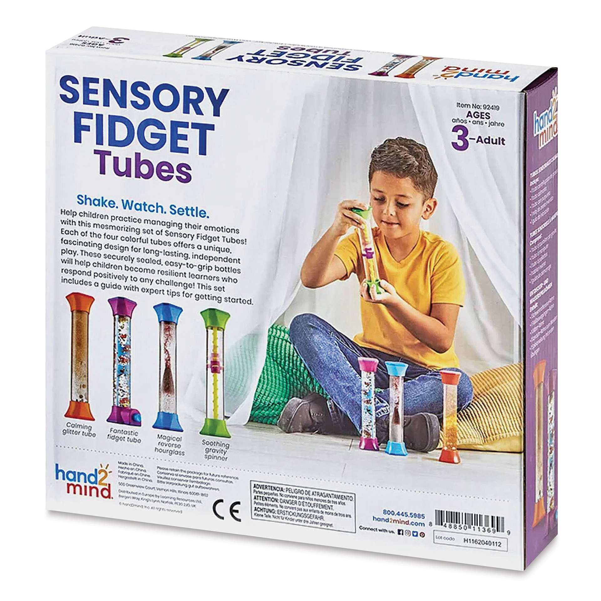 Hand2Mind Sensory Fidget Tubes back of packaging