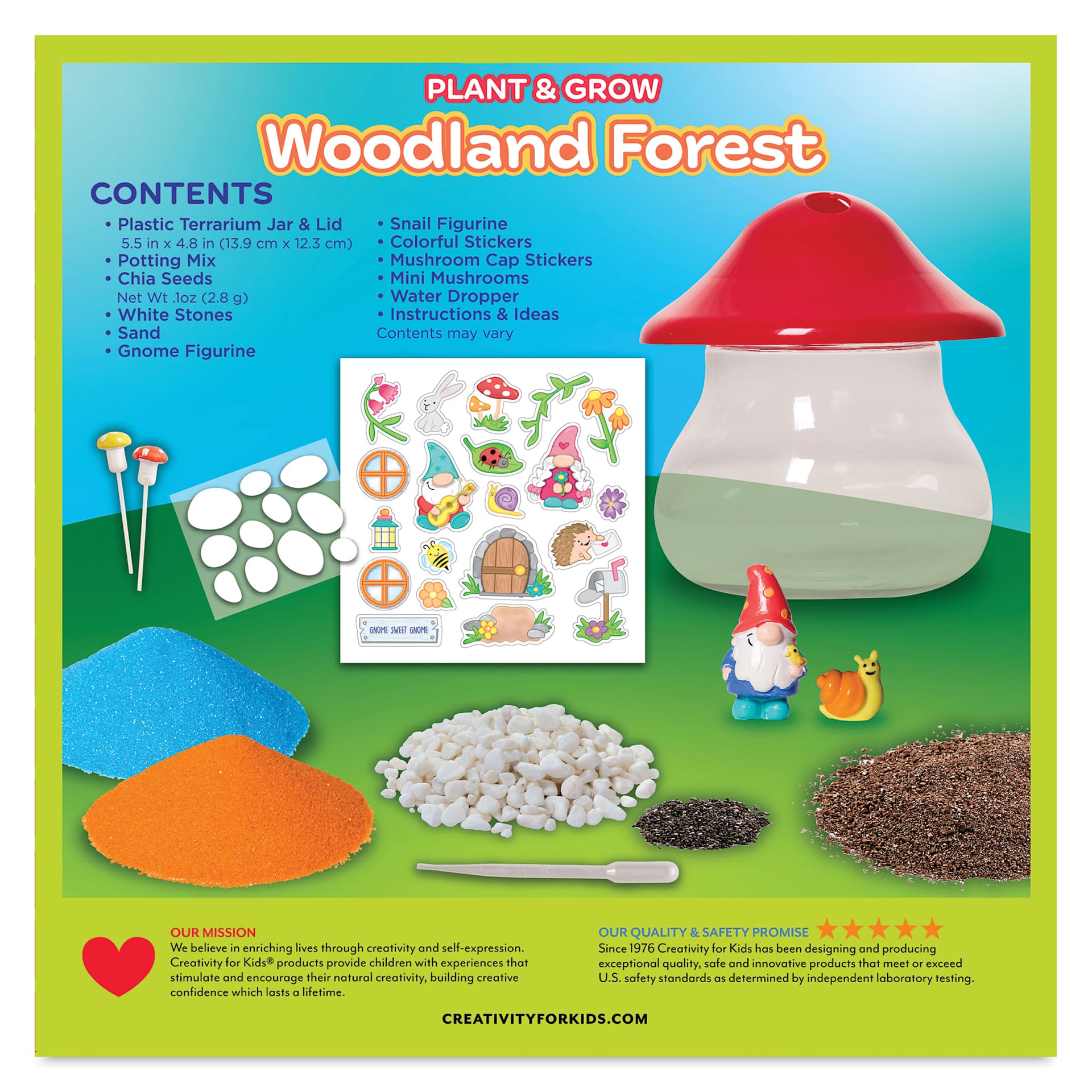 Creativity for Kids Plant and Grow Woodland Forest Kit, back of the packaging 