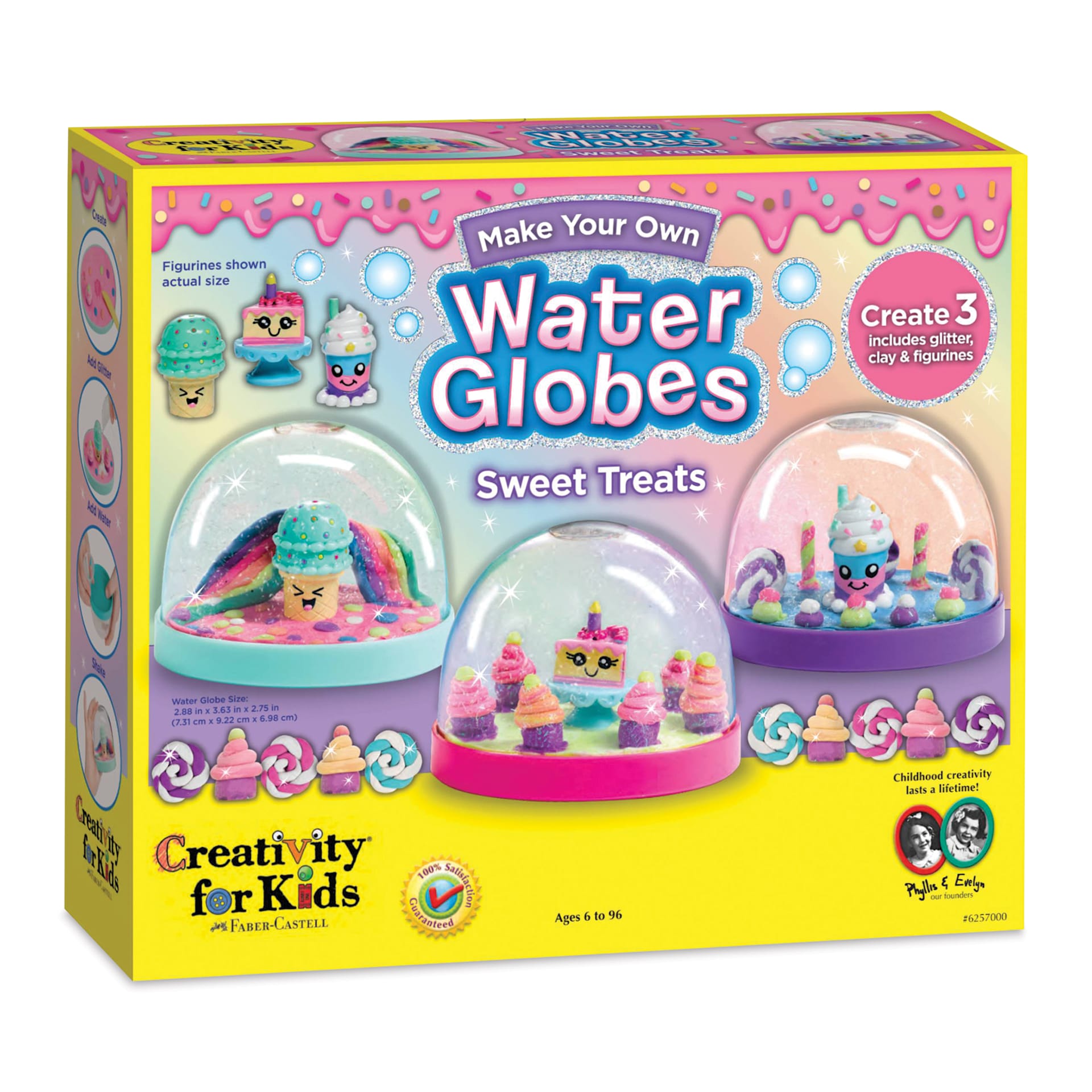 Creativity for Kids Make Your Own Water Globes Kit - Sweet Treats (front of packaging, angled view)