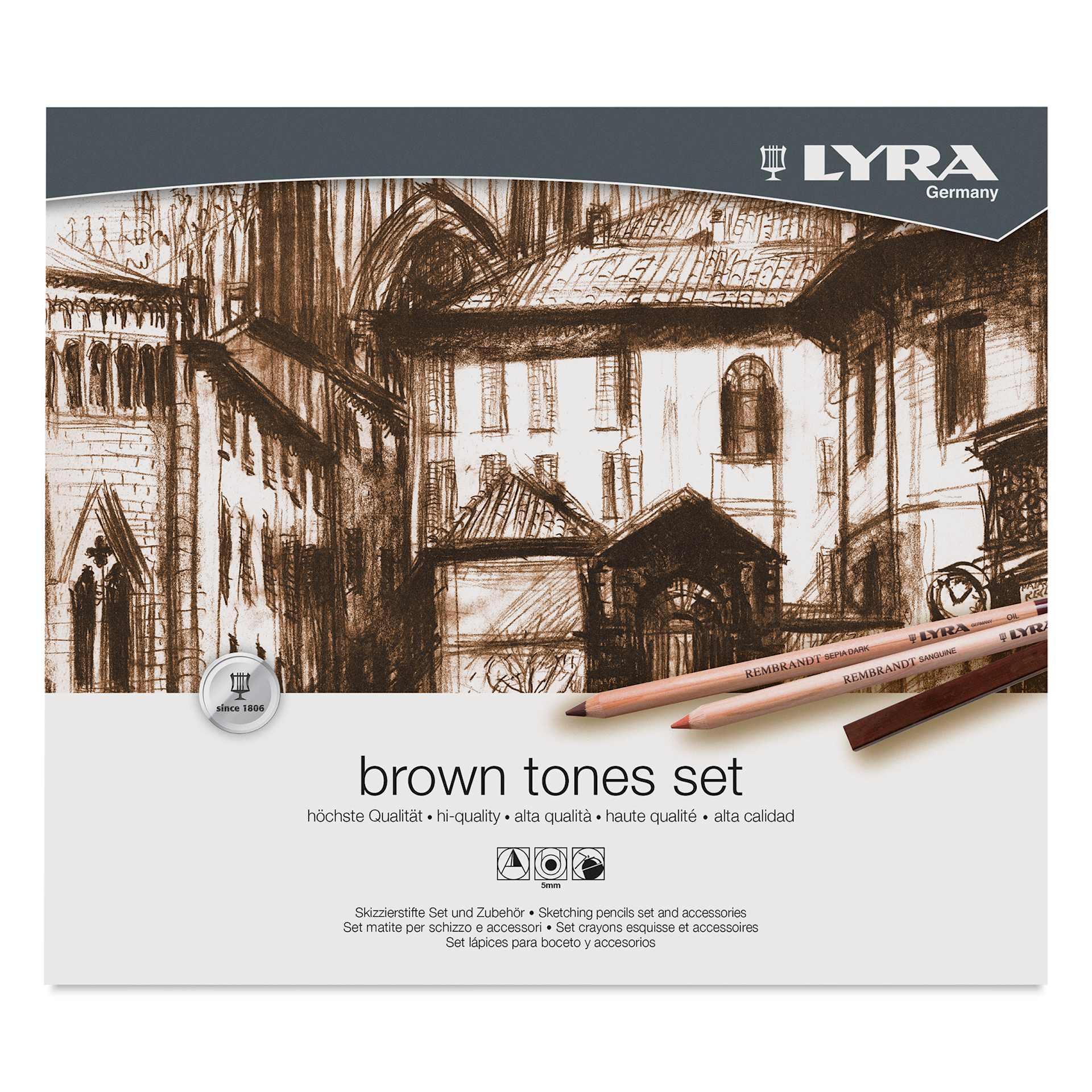 Lyra Brown Tones Sketching Set (front packaging)