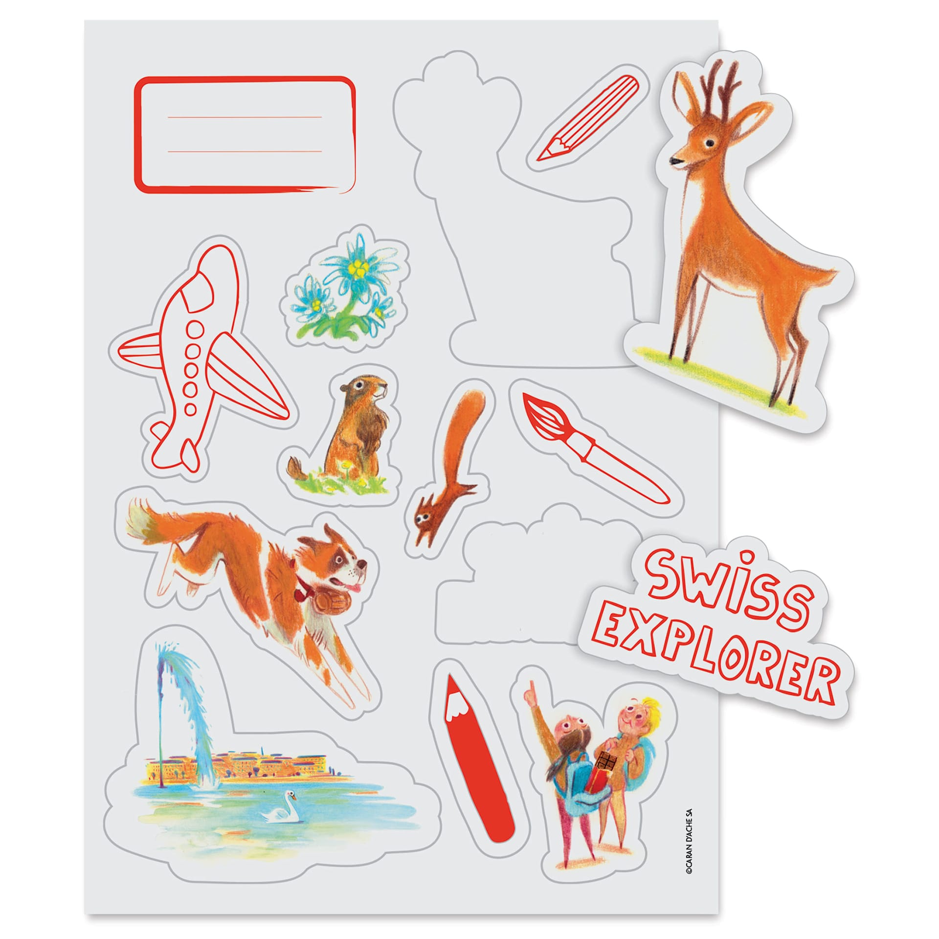 Caran d'Ache Mixed Media Botanical Set, included stickers shown