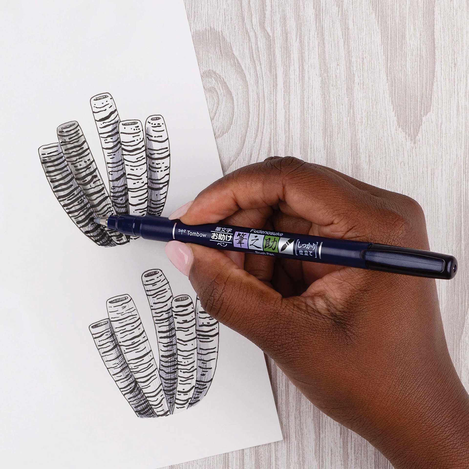 Tombow Illustration Set, Fudenosuke brush pen in hand Tombow Illustration Set, Fudenosuke brush pen in hand