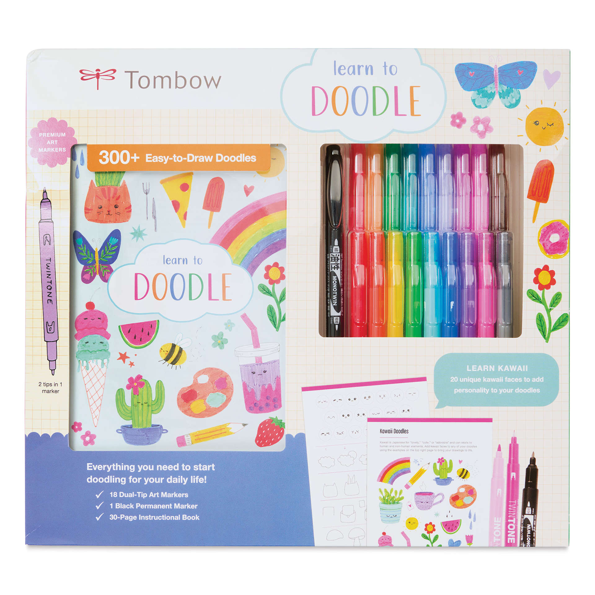 Tombow Learn to Doodle Kit, front of the packaging