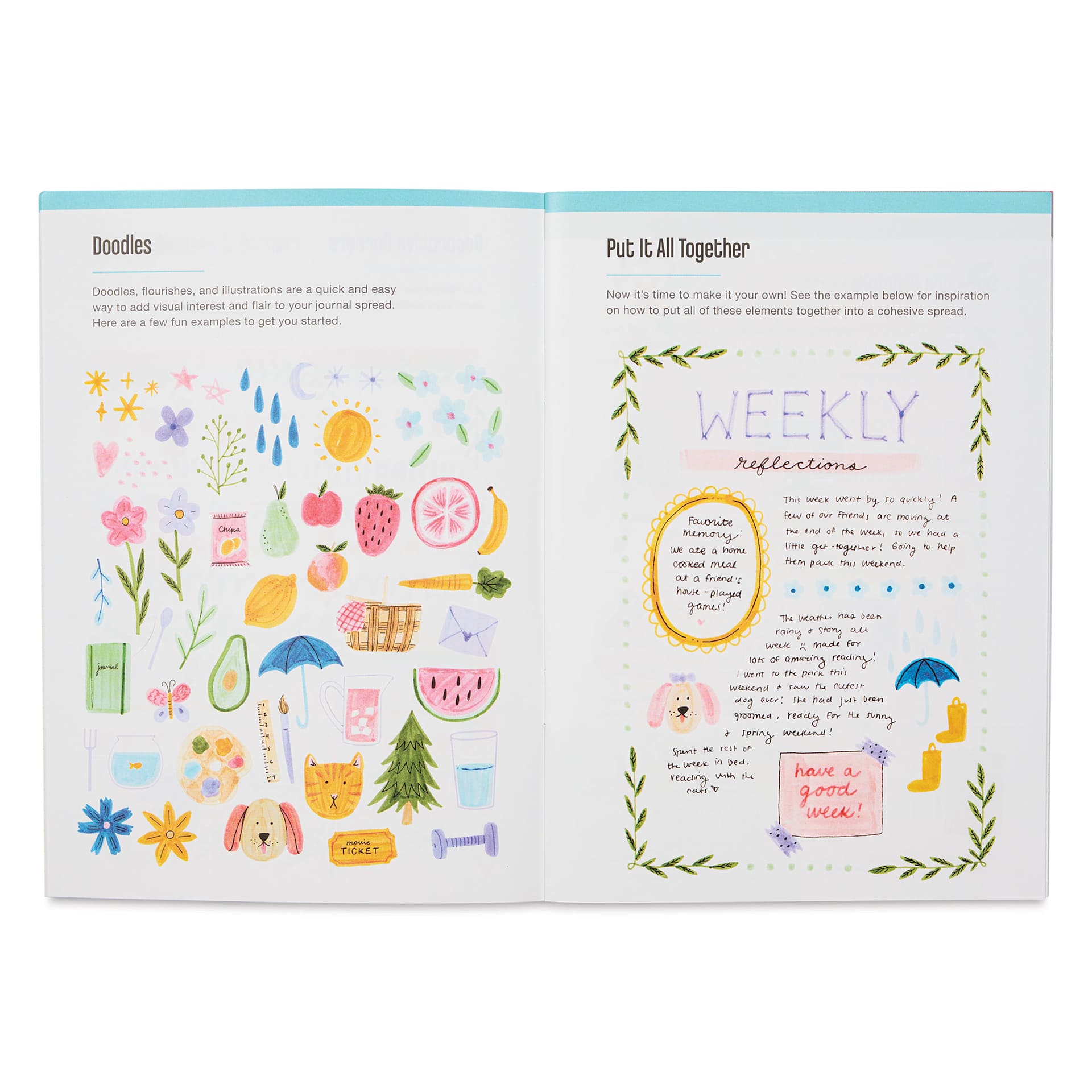 Tombow Self Care Journal Kit, inside of the journal