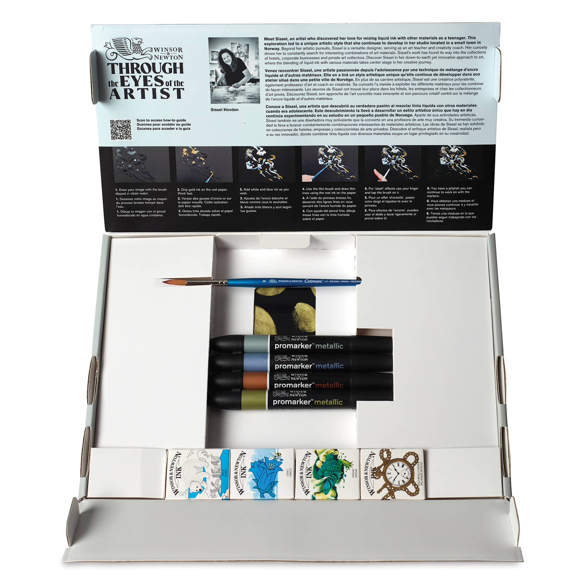 Winsor & Newton Metallic Mixed Media Set contents in package