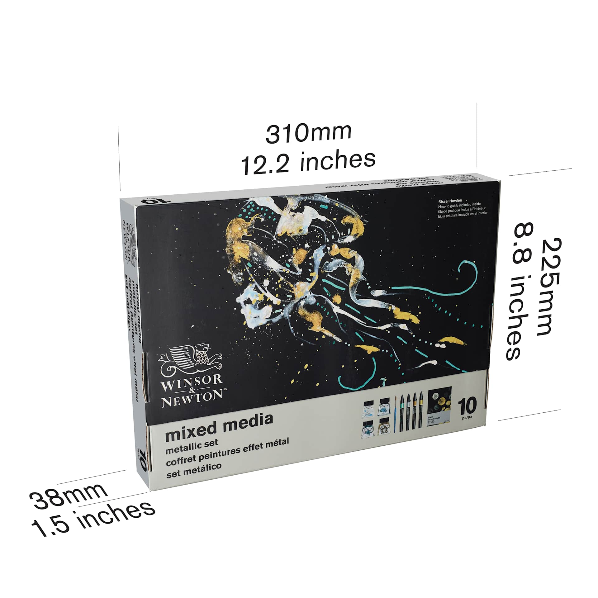 Winsor & Newton Metallic Mixed Media Set box dimensions