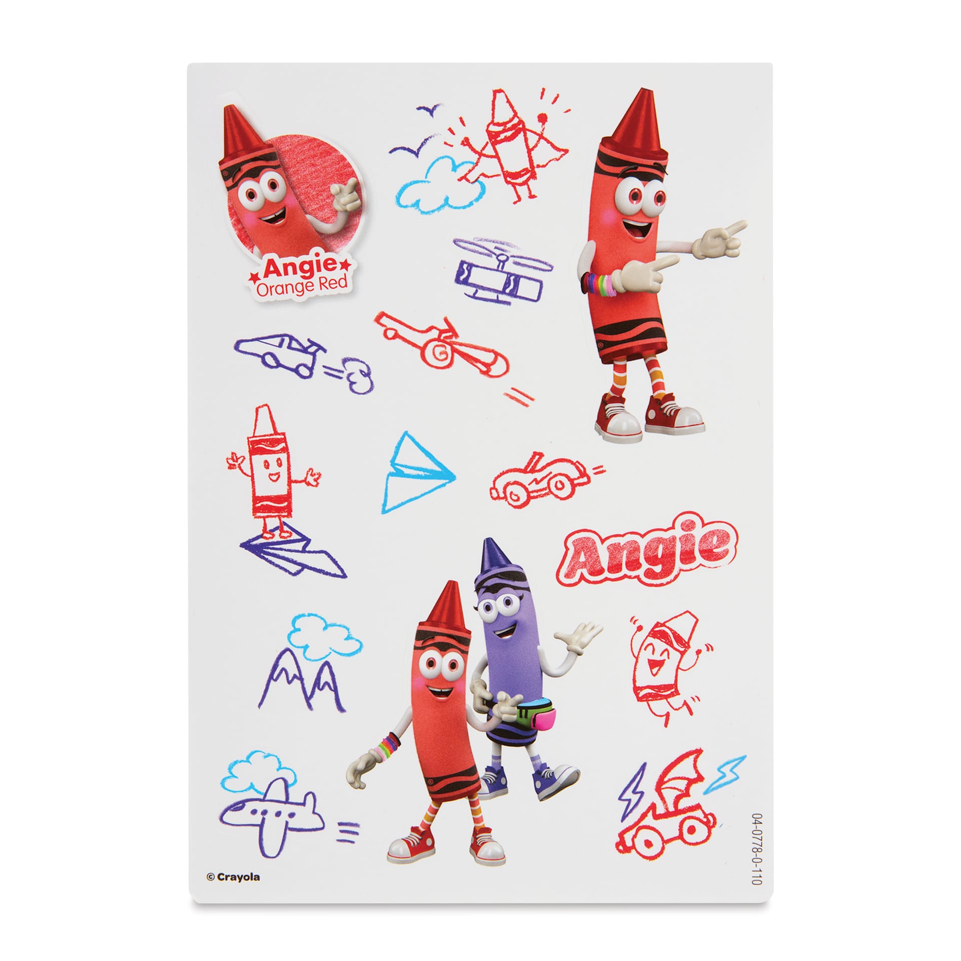 Crayola Limited Edition 60-Piece Art Set - Red Art Case sticker sheet