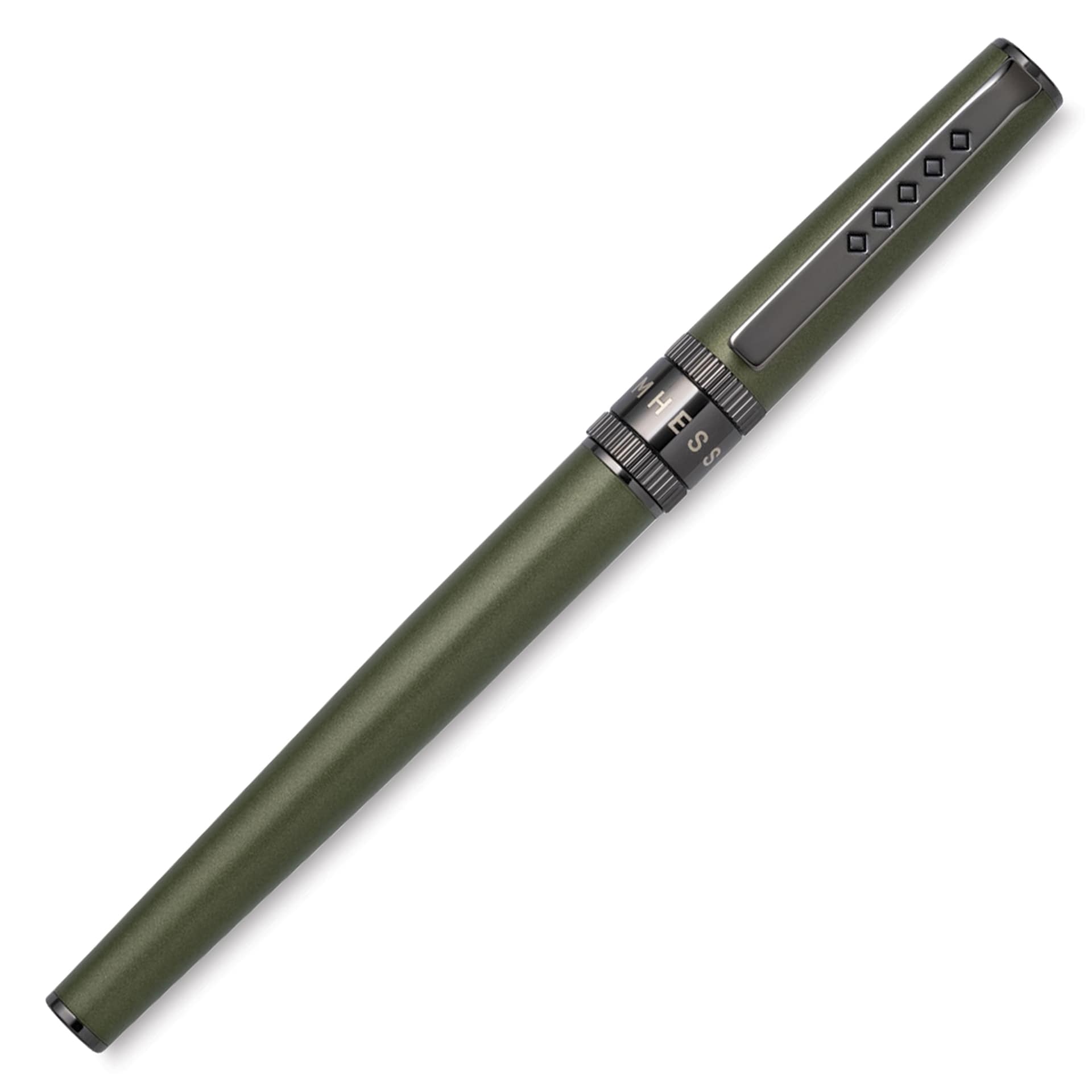 Tom Hessin Rebel Collection Fountain Pen - Garrison Green, cap on