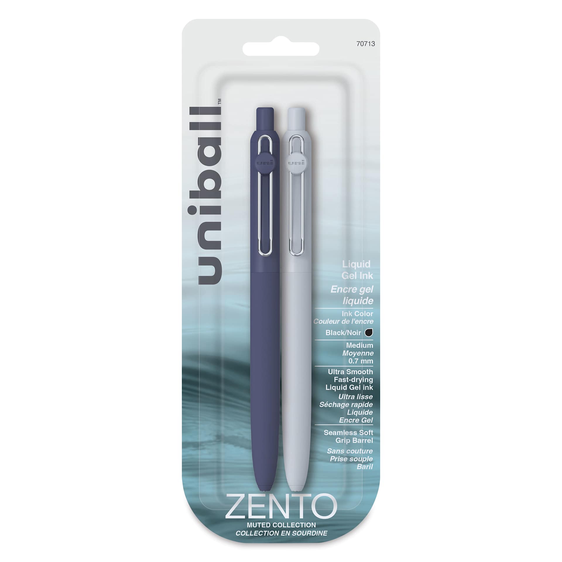 Uni-Ball Zento Gel Pens - Set of 2, Muted, 0.7 mm, front of packaging