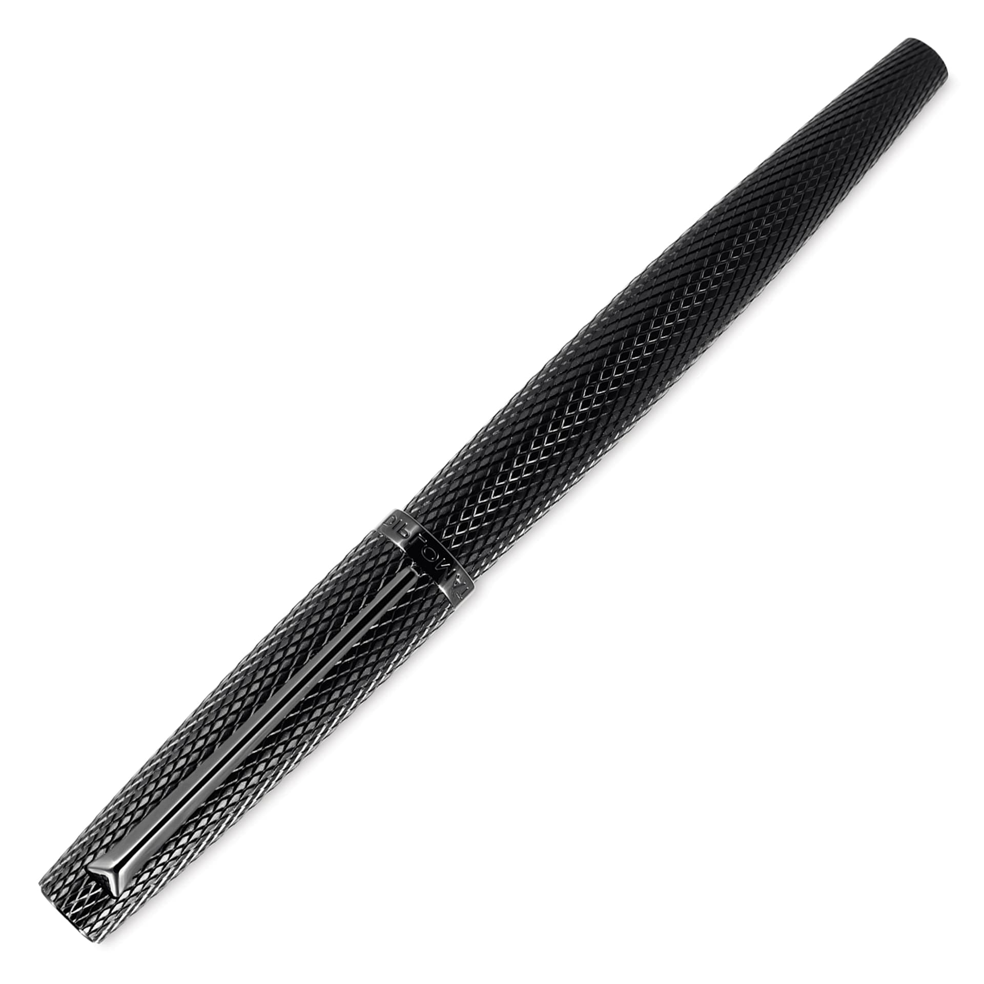 Diplomat Viper Fountain Pen - Black Guilloche, cap on
