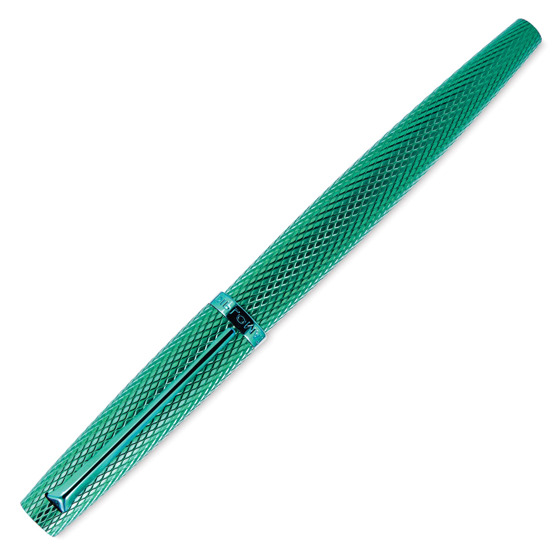 Diplomat Viper Fountain Pen - Green Guilloche, cap on