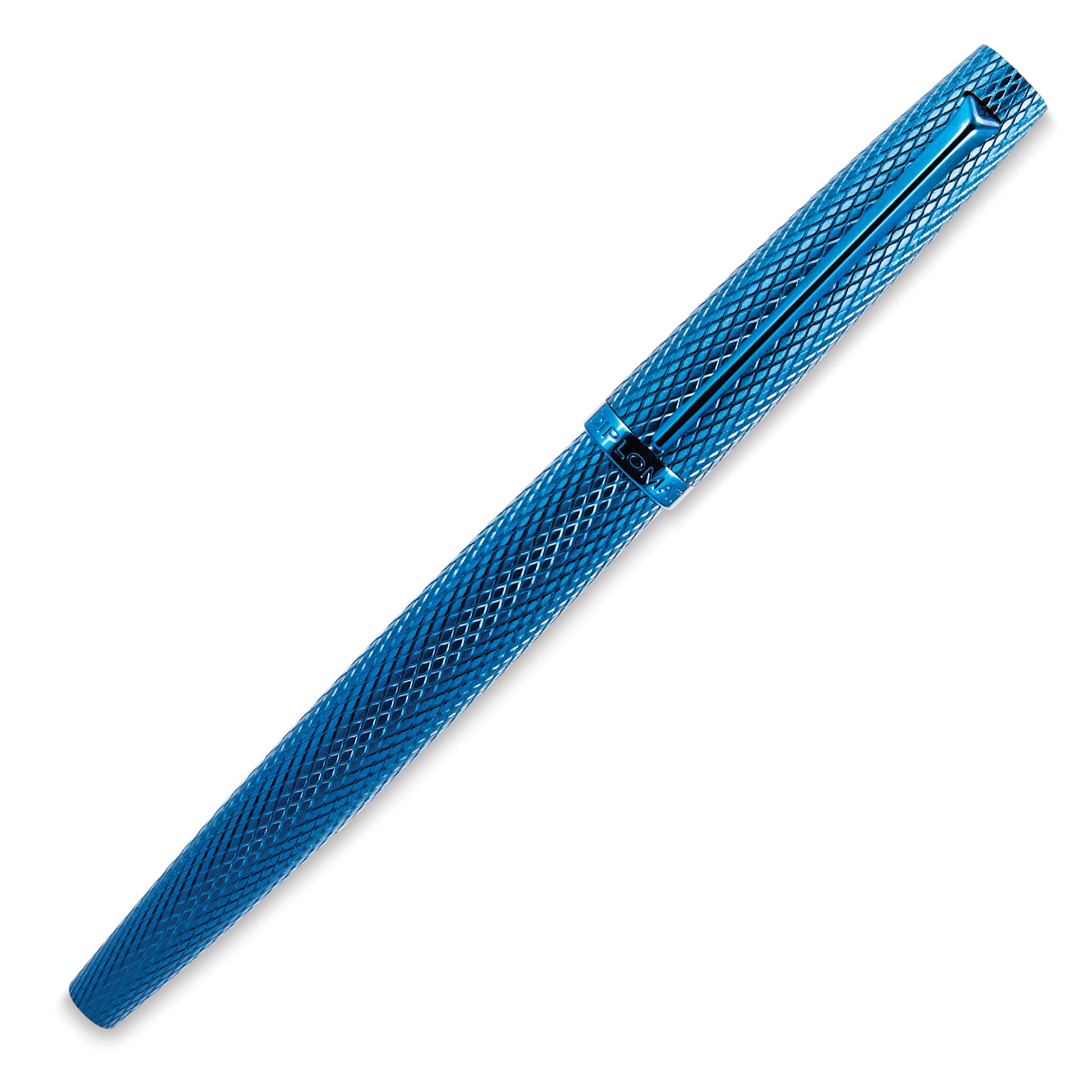 Diplomat Viper Rollerball Pen - Blue Guilloche, cap on