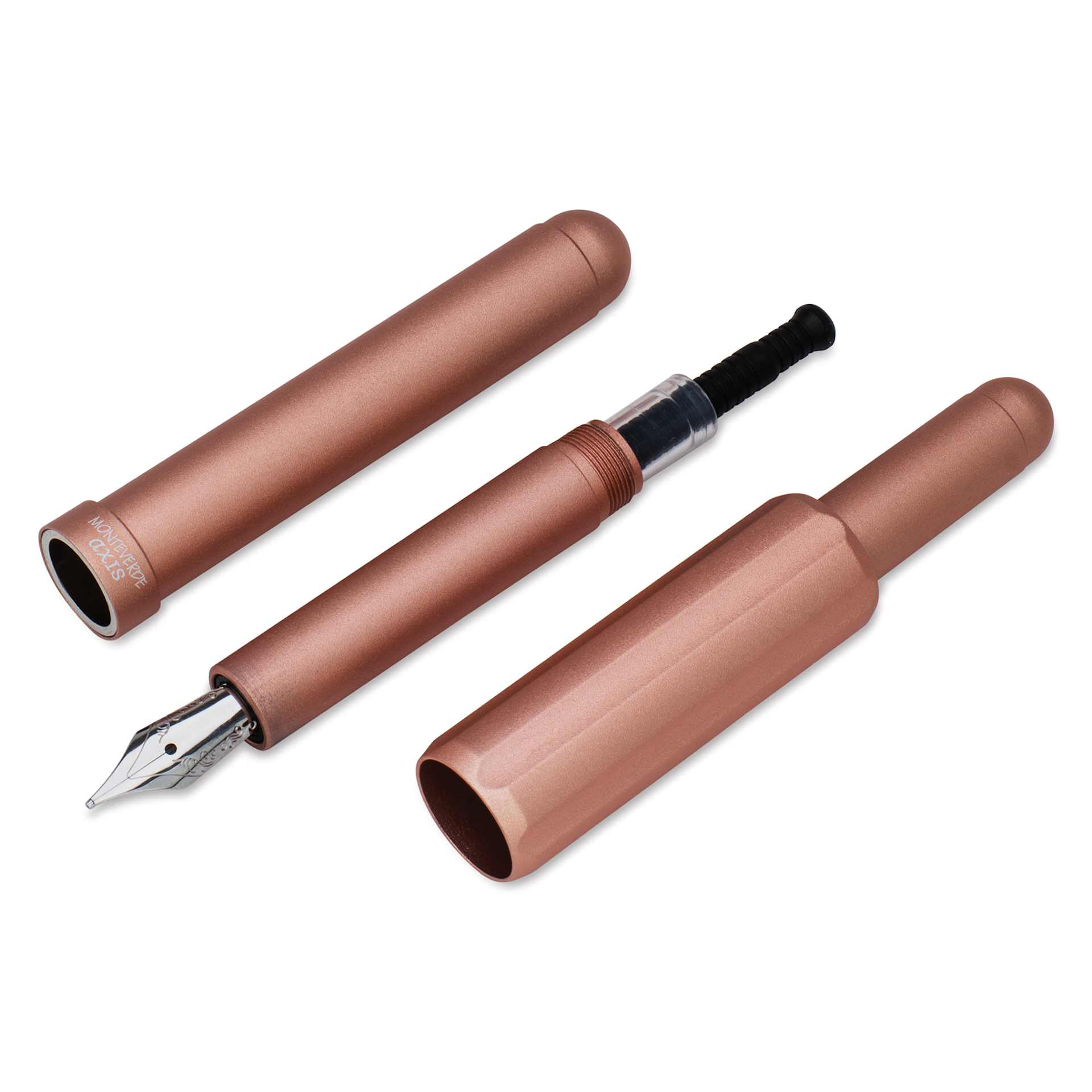 Monteverde Axis Fountain Pen - Matte Champagne, Medium, separated (image may show a different size nib)