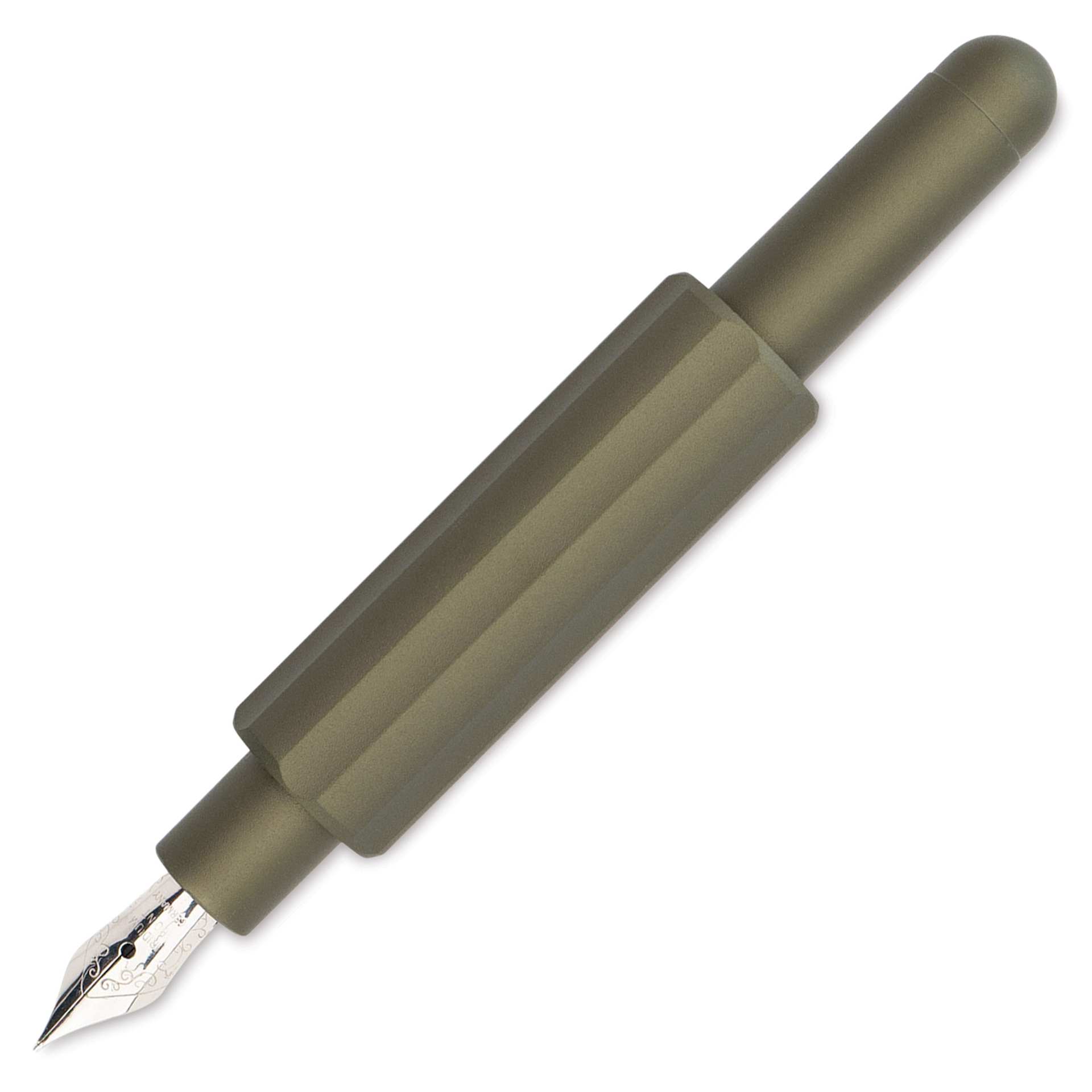 Monteverde Axis Fountain Pen - Matte Olive, Fine Nib, unposted (image may show a different size nib)