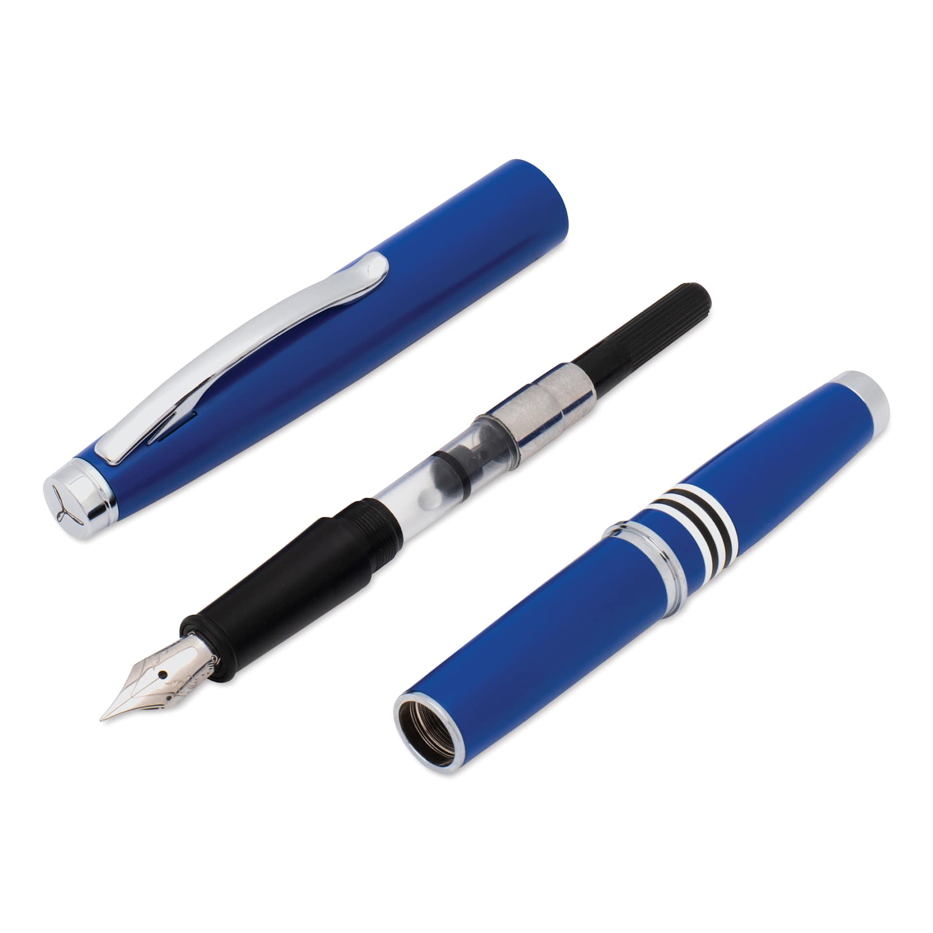 Monteverde Dakota Fountain Pen - Air Force Blue, Medium Nib, separated (image may show a different size nib)