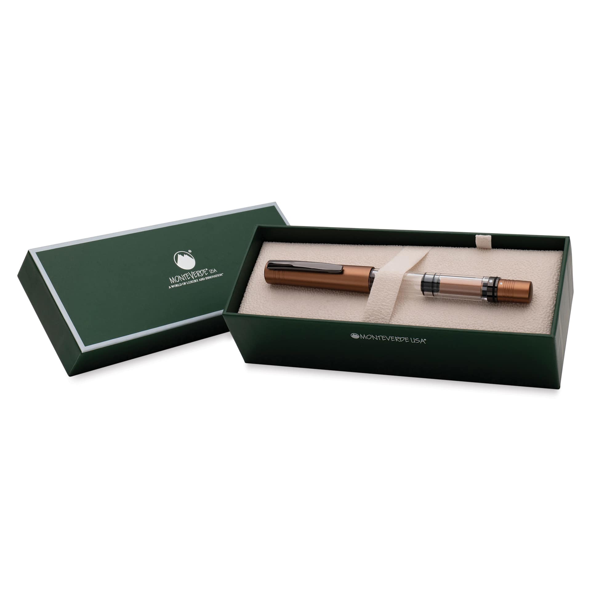 Monteverde MP1 Fountain Pen - Mocha Mousse, Extra Fine Nib, in packaging