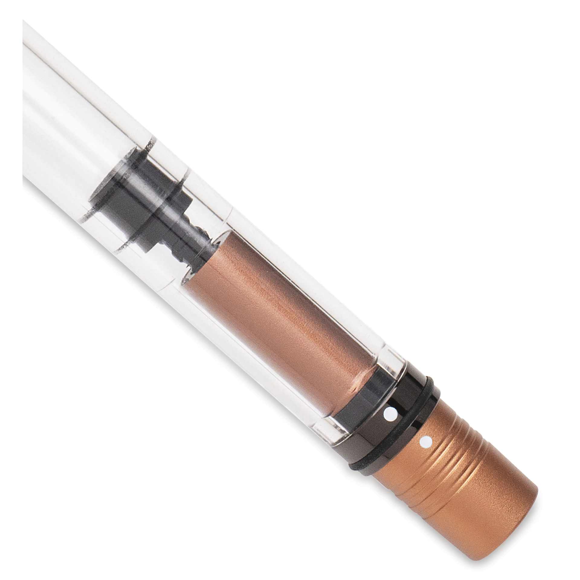 Monteverde MP1 Omniflex Fountain Pen - Mocha Mousse, close up of piston system