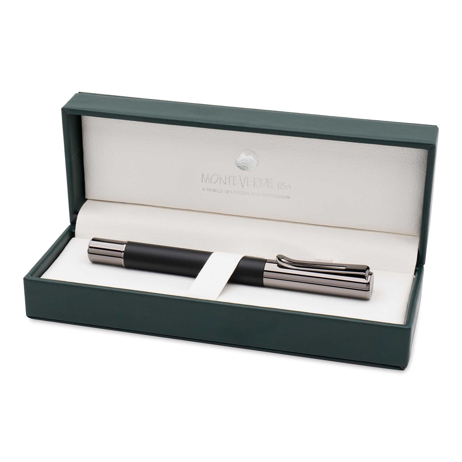 Monteverde Ritma Stub Fountain Pen - Black, in packaging