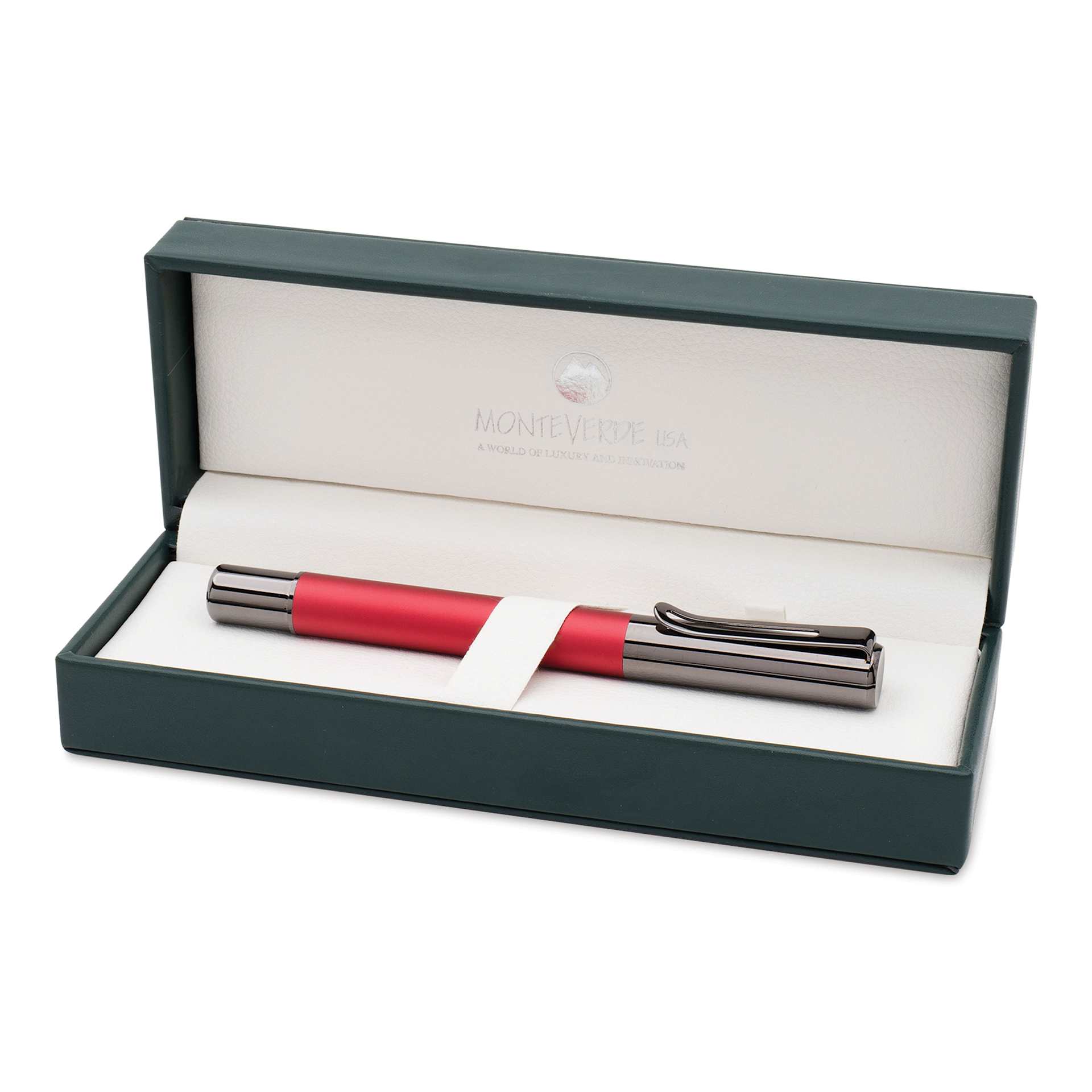 Monteverde Ritma Fountain Pen - Red, Broad Nib, in packaging