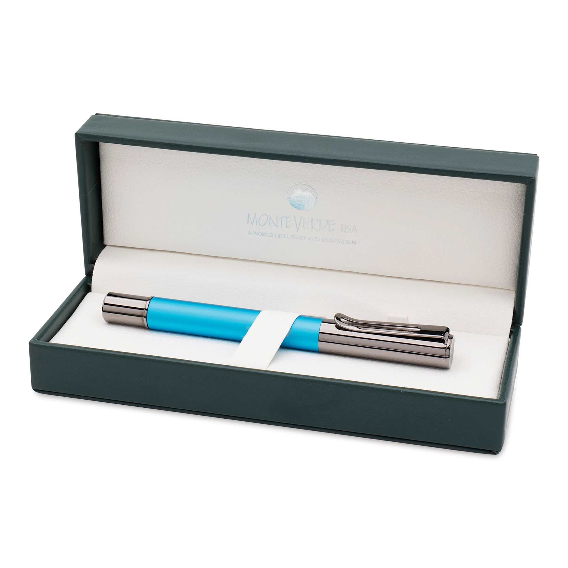 Monteverde Ritma Stub Fountain Pen - Turquoise, in packaging