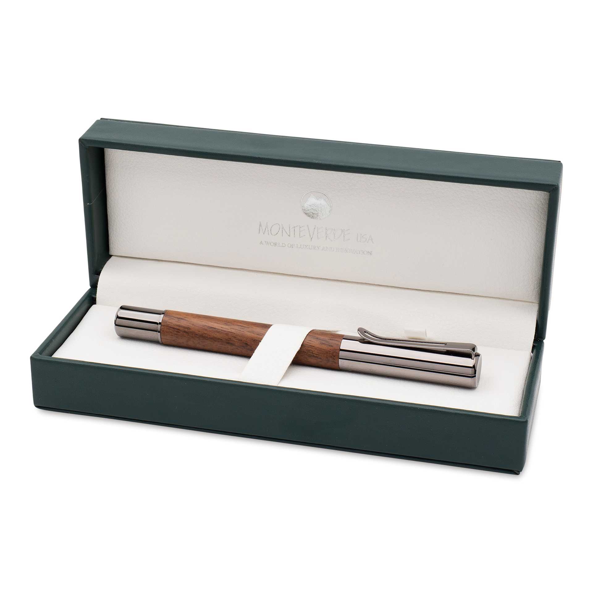 Monteverde Ritma Fountain Pen - Walnut, Extra Fine Nib, in packaging