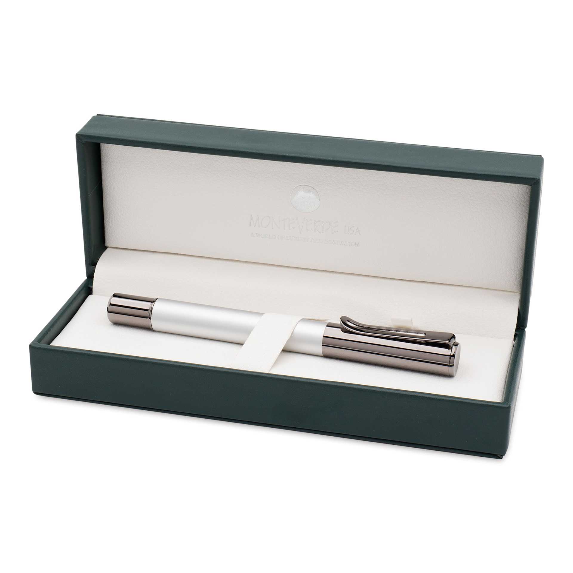 Monteverde Ritma Stub Fountain Pen - Silver, in packaging