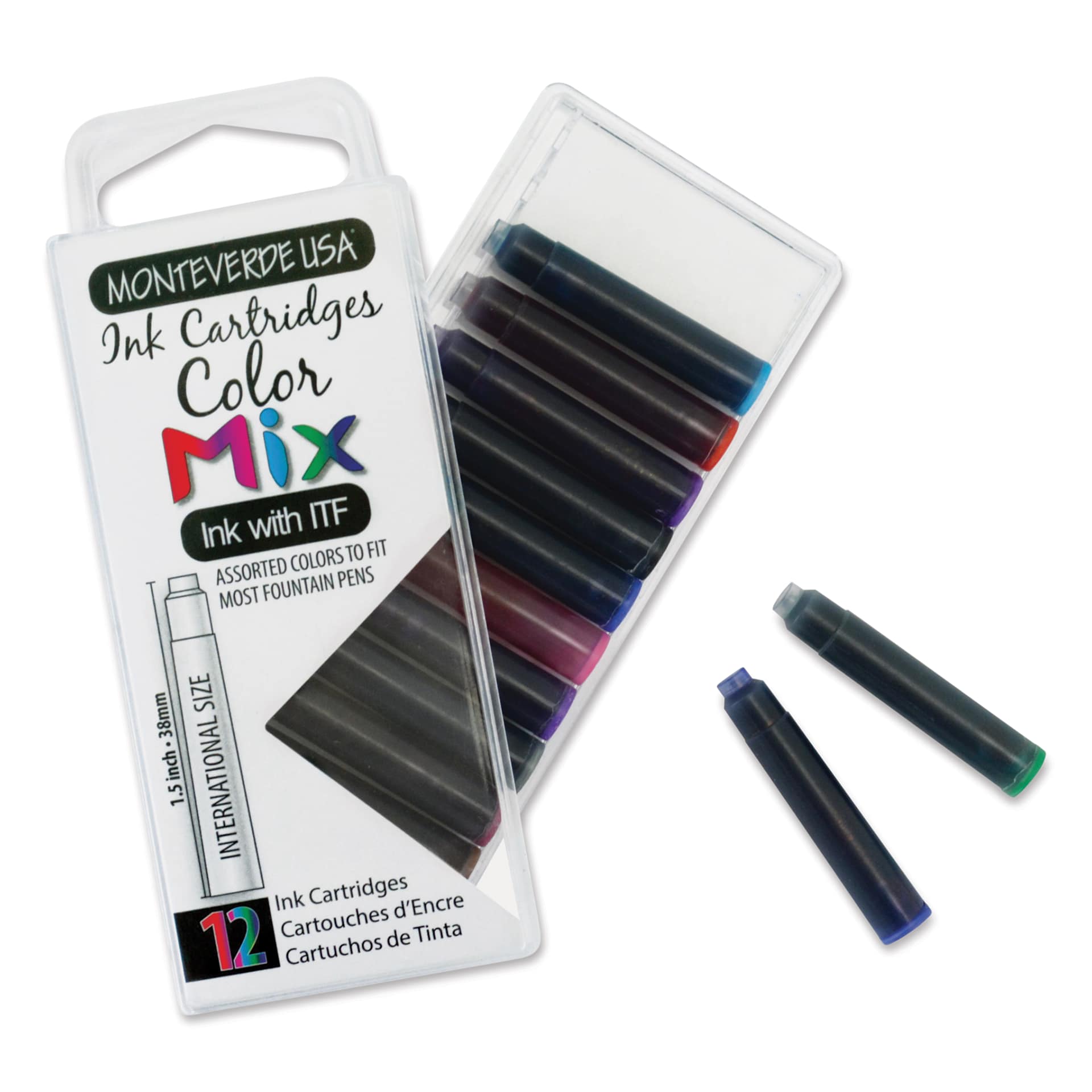 Monteverde Core Universal Ink Cartridge - Color Mix, Pkg of 12
