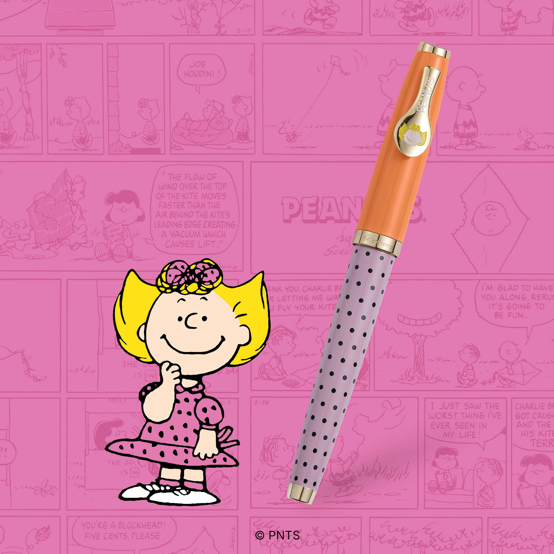 Esterbrook Peanuts 75th Anniversary Fountain Pen - Sally pen with cartoon