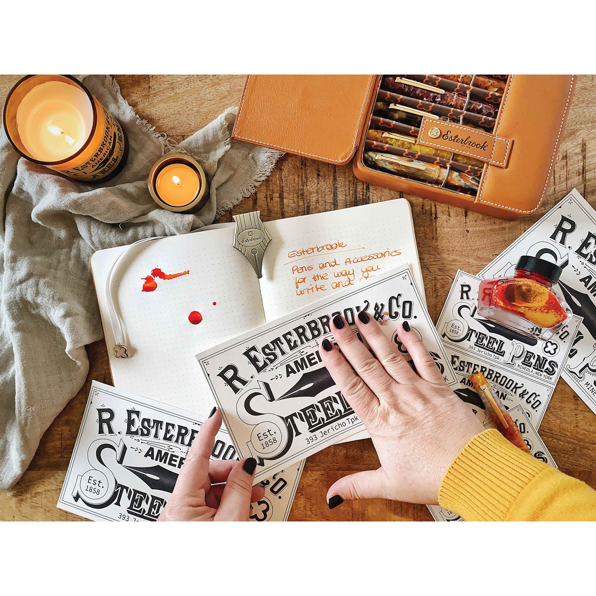 Esterbrook Blotter Paper - Pkg of 5 Sheets, blotting ink in journal with full sized sheet