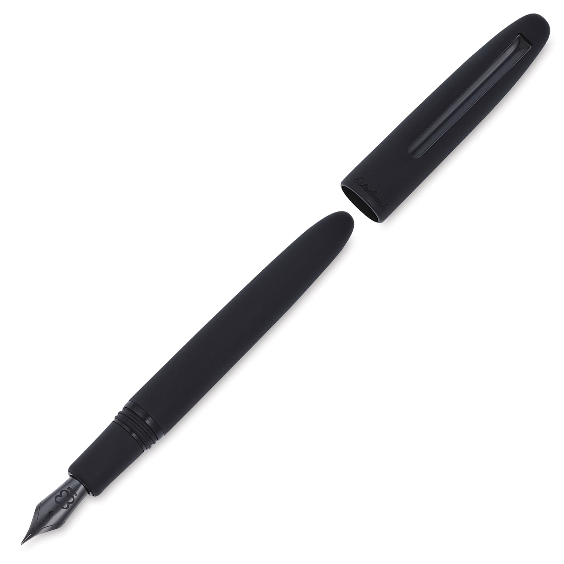 Esterbrook Estie Fountain Pen - Raven Matte Black, Medium Nib, uncapped (image may show a different size nib)