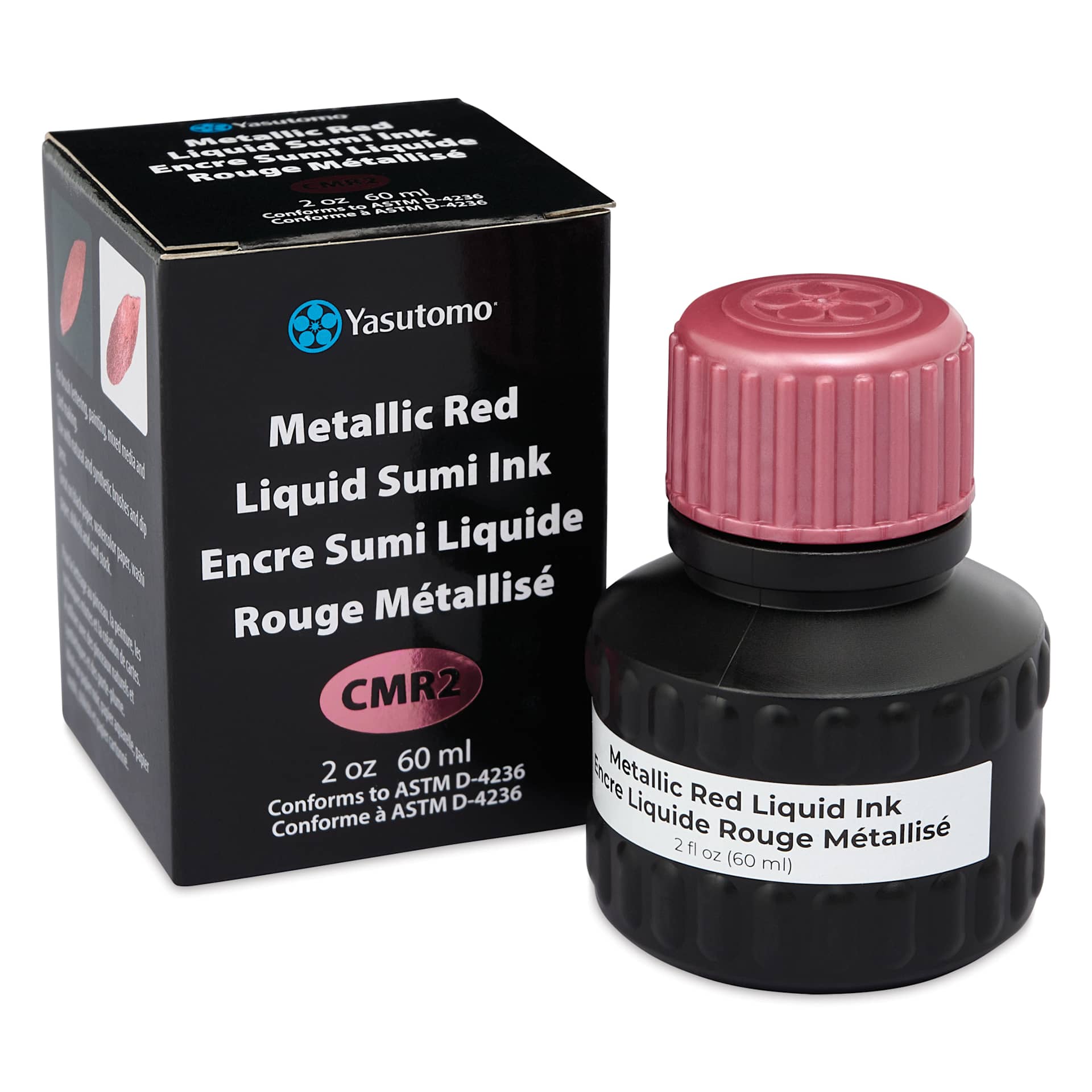 Yasutomo Liquid Metallic Sumi Ink - Red, 2 oz