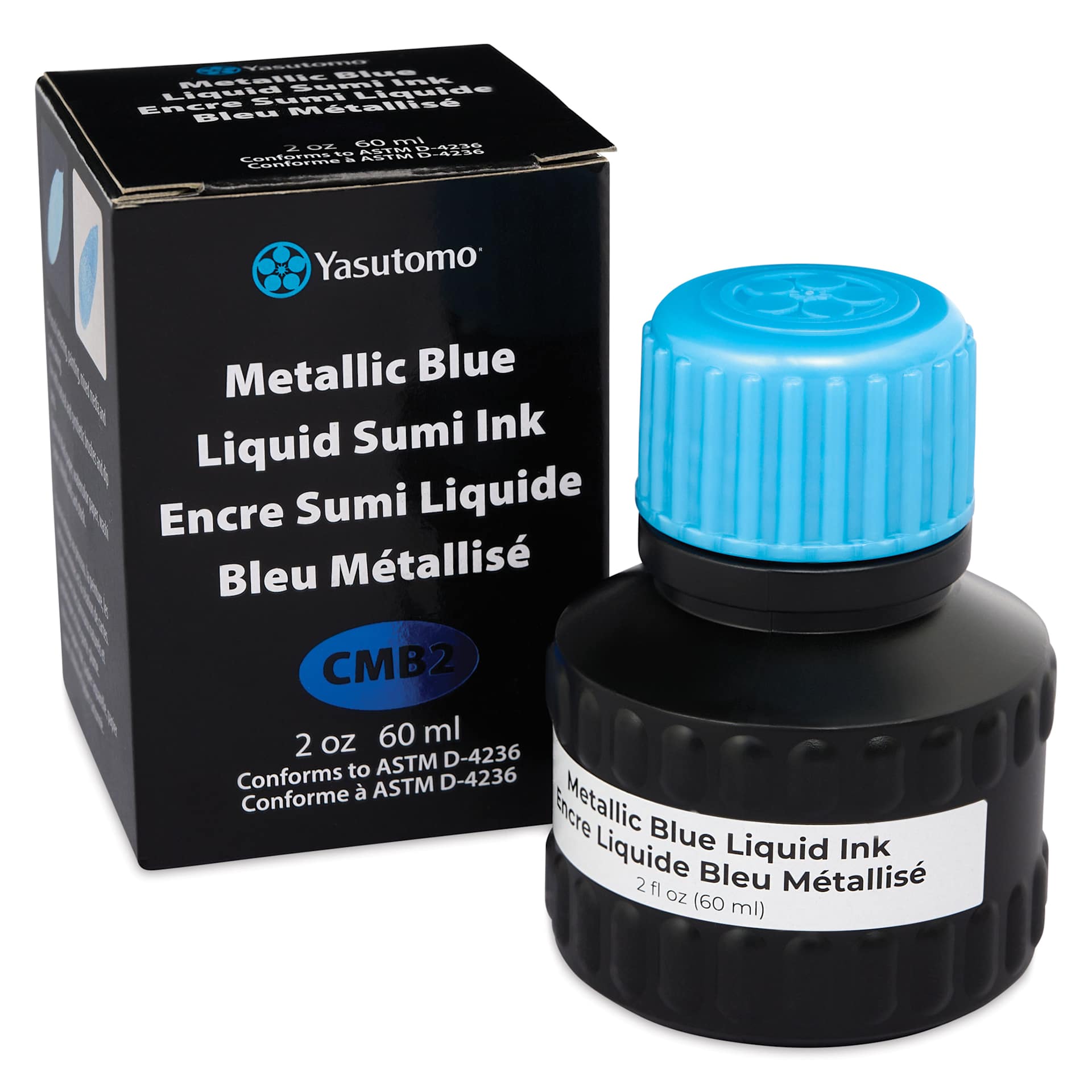 Yasutomo Liquid Metallic Sumi Ink - Blue, 2 oz