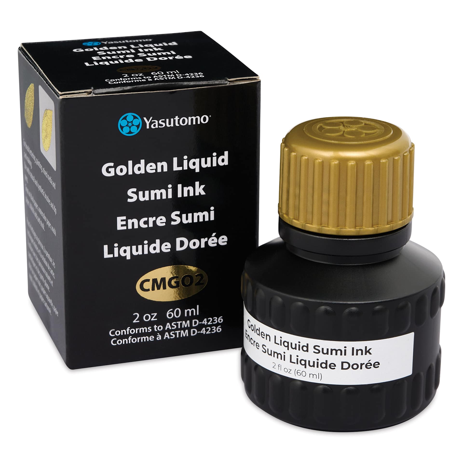 Yasutomo Liquid Metallic Sumi Ink - Gold, 2 oz