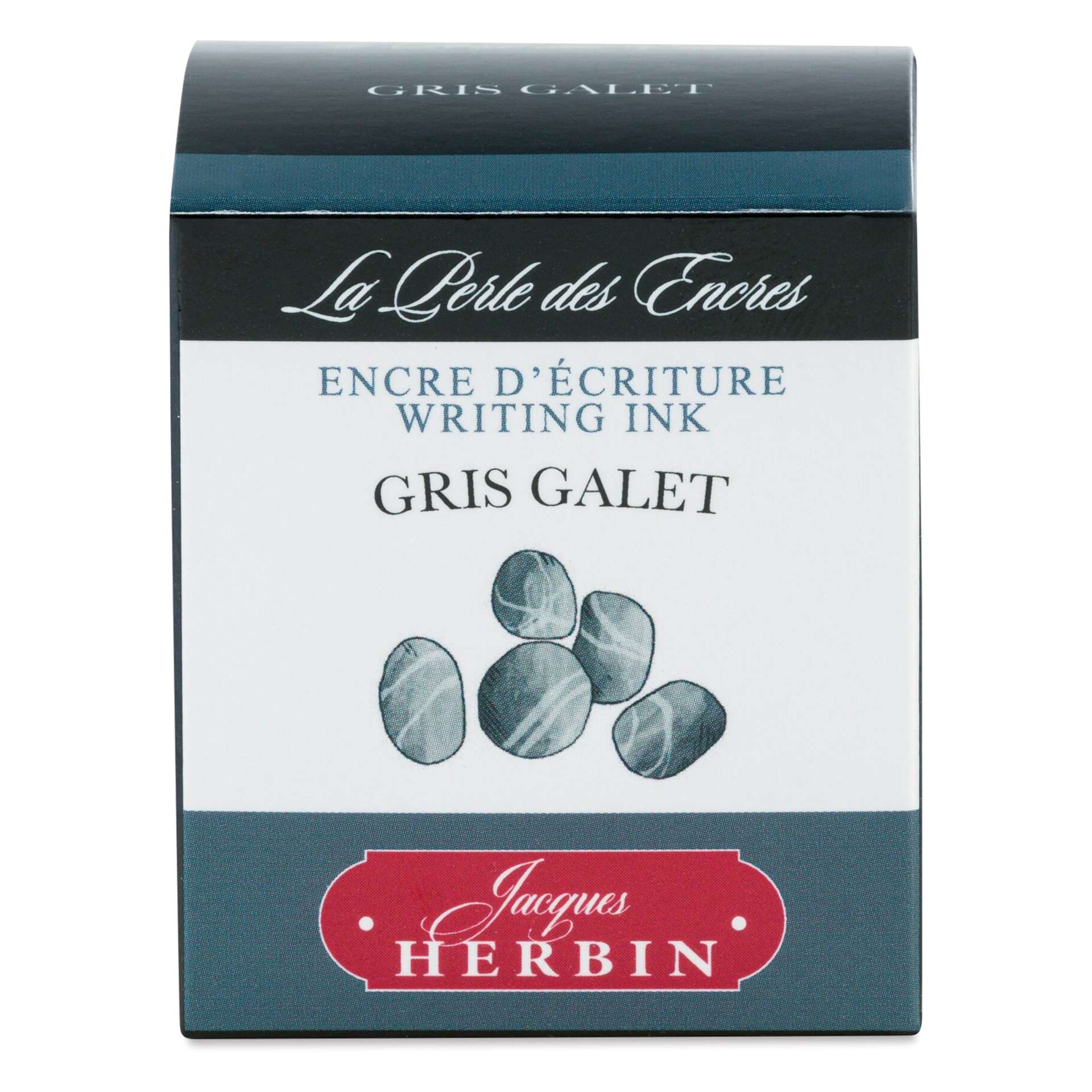 Herbin La Perle des Encres The Jewel of Inks Fountain Pen Ink - Gris Galet (Pebble Grey), 30 ml, front of packaging
