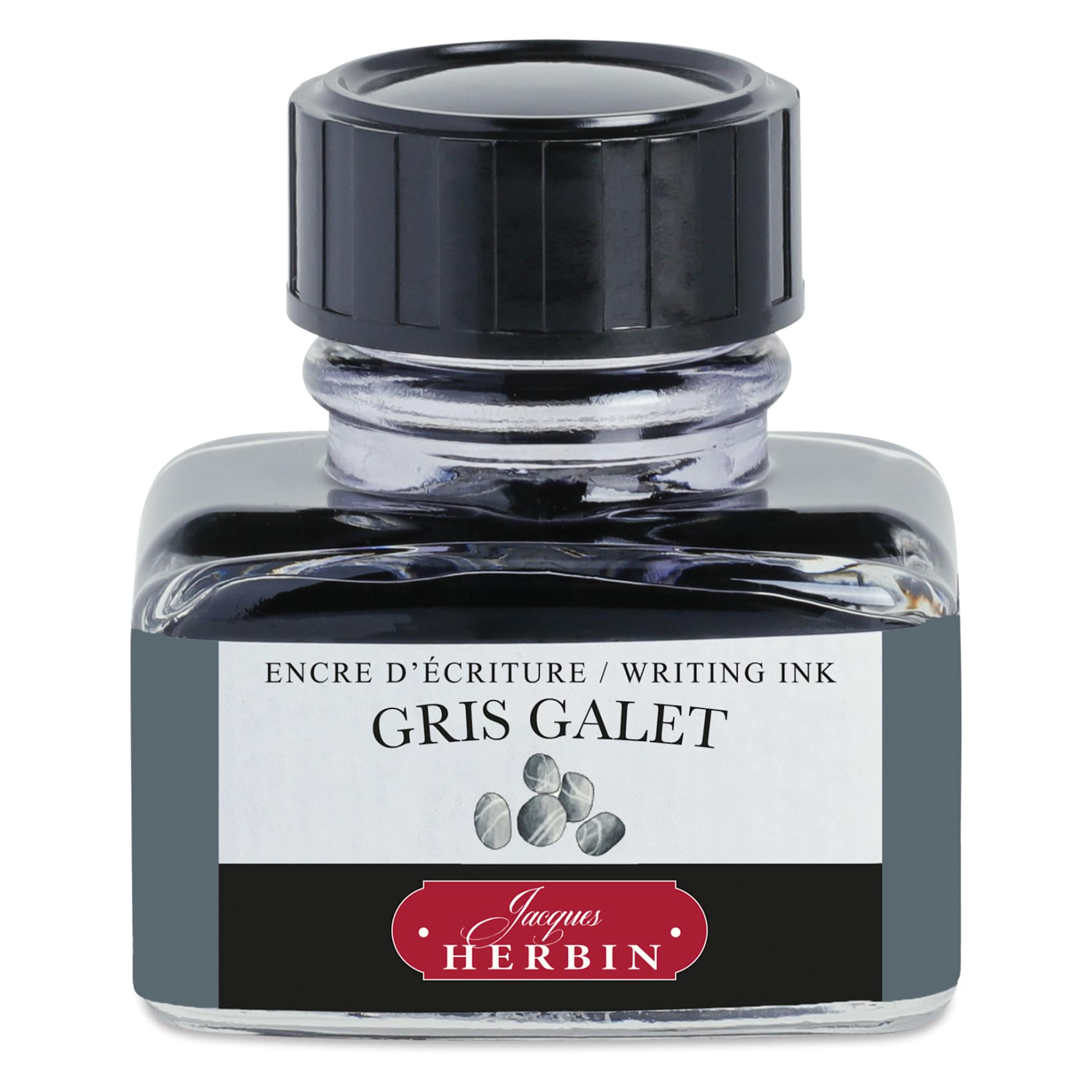 Herbin La Perle des Encres The Jewel of Inks Fountain Pen Ink - Gris Galet (Pebble Grey), 30 ml