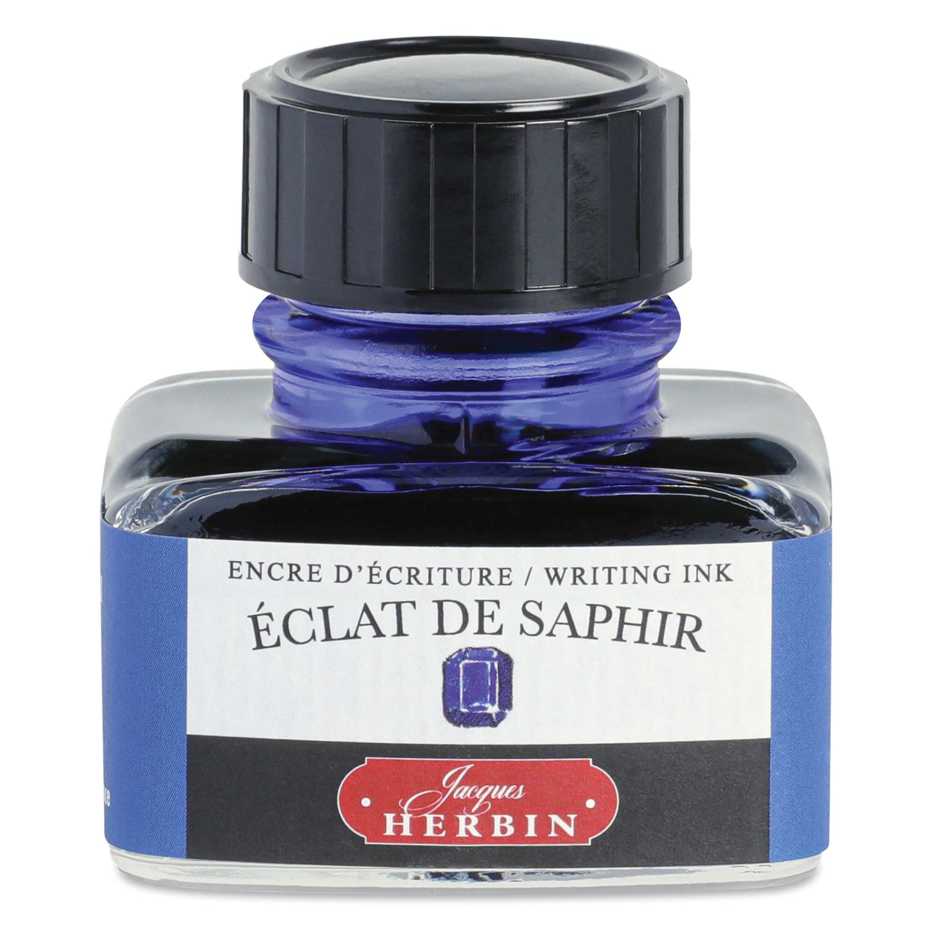 Herbin La Perle des Encres The Jewel of Inks Fountain Pen Ink - Éclat de Saphir (Sapphire Sparkle), 30 ml
