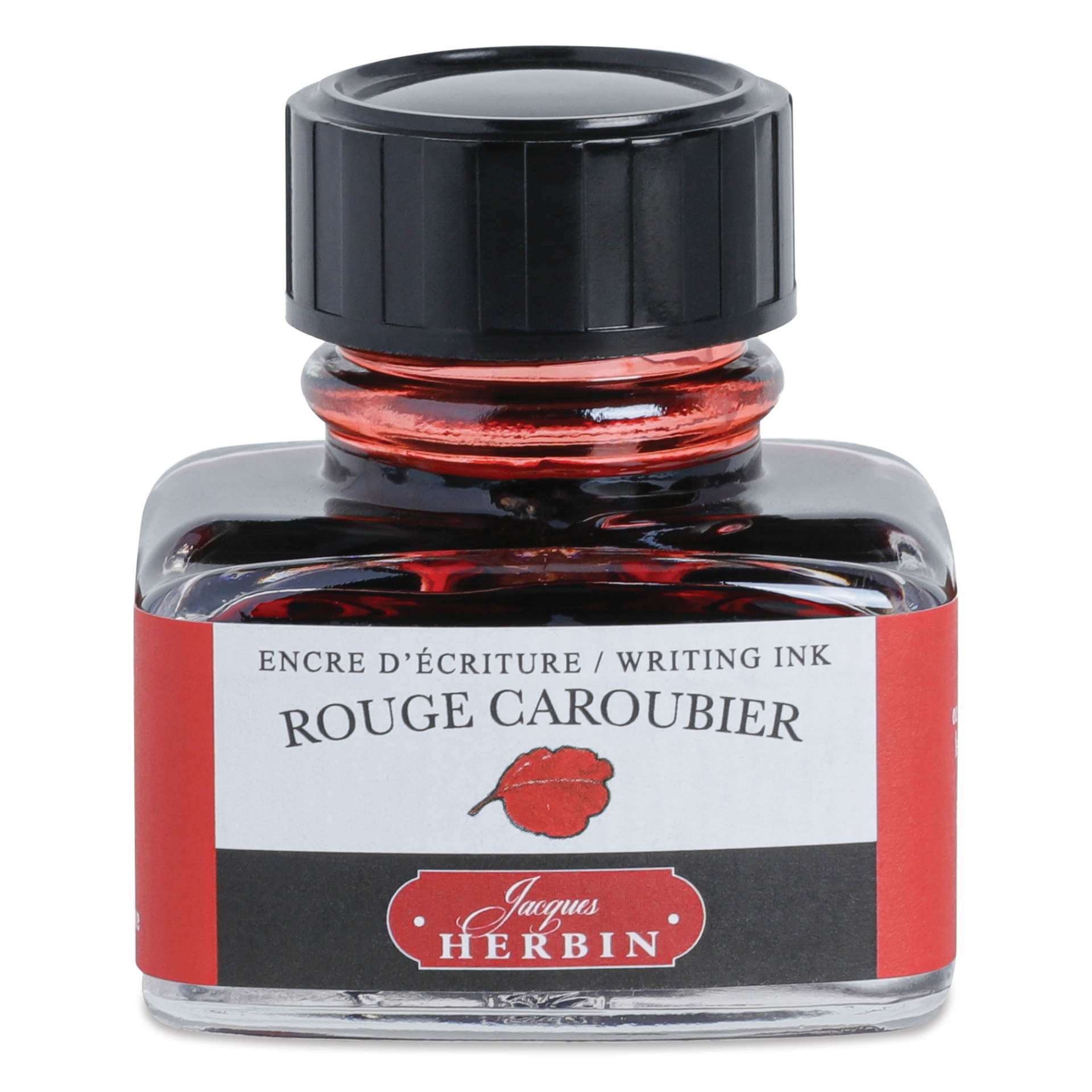 Herbin La Perle des Encres The Jewel of Inks Fountain Pen Ink - Rouge Caroubier (Carob Red), 30 ml