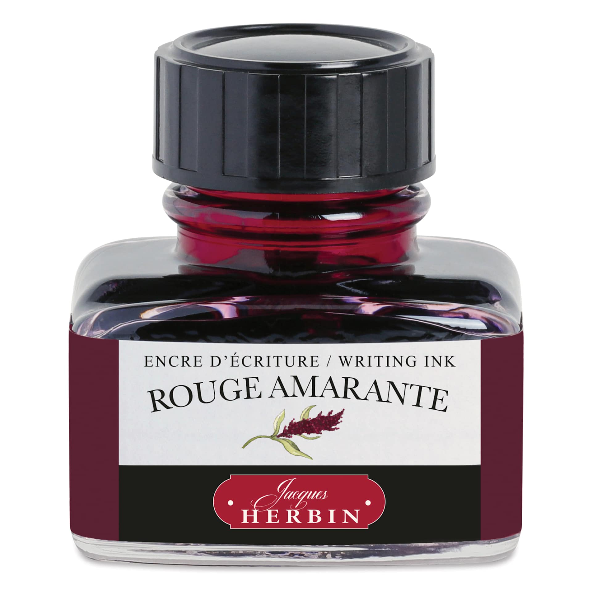 Herbin La Perle des Encres The Jewel of Inks Fountain Pen Ink - Rouge Amarante (Amaranth Red), 30 ml