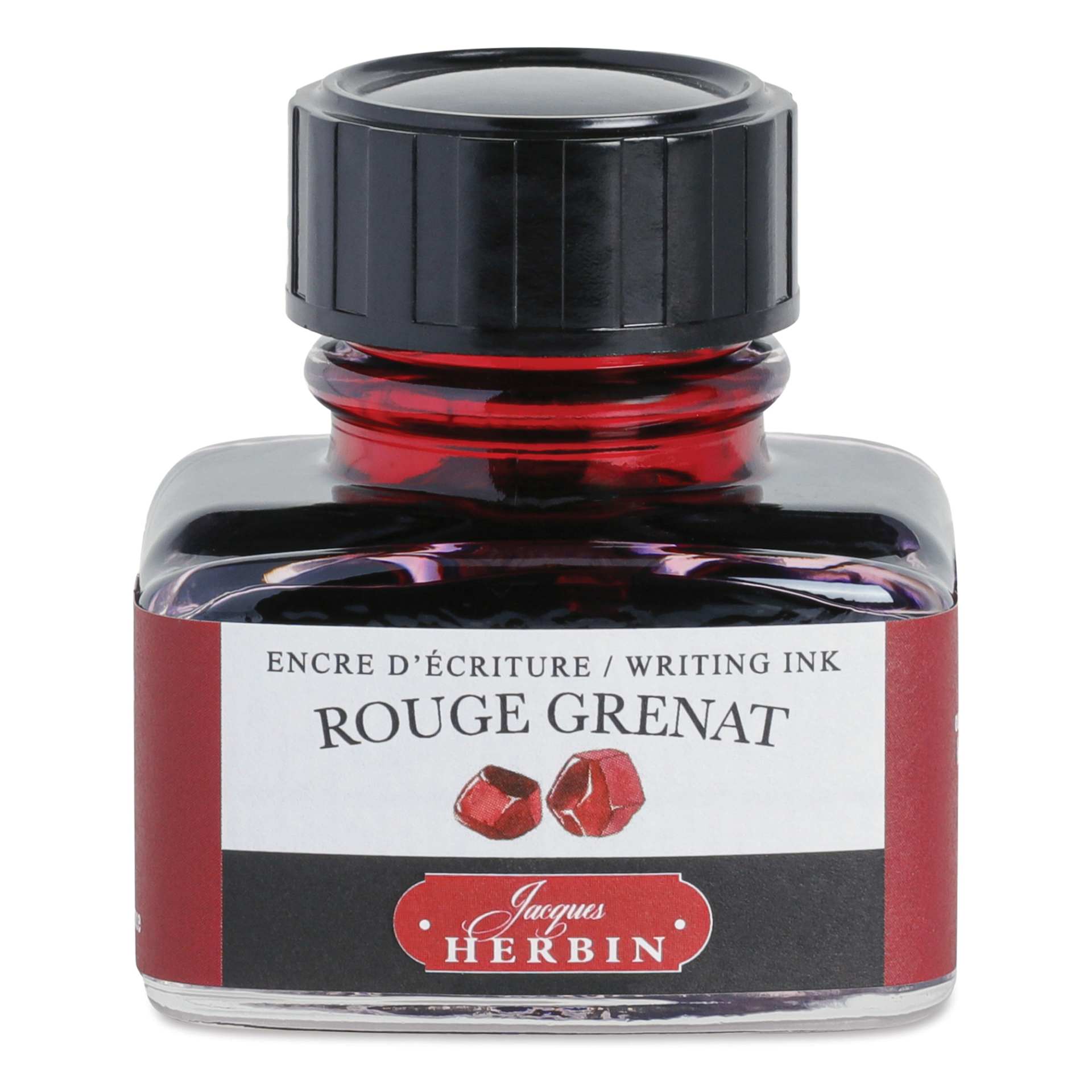 Herbin La Perle des Encres The Jewel of Inks Fountain Pen Ink - Rouge Grenat (Garnet Red), 30 ml