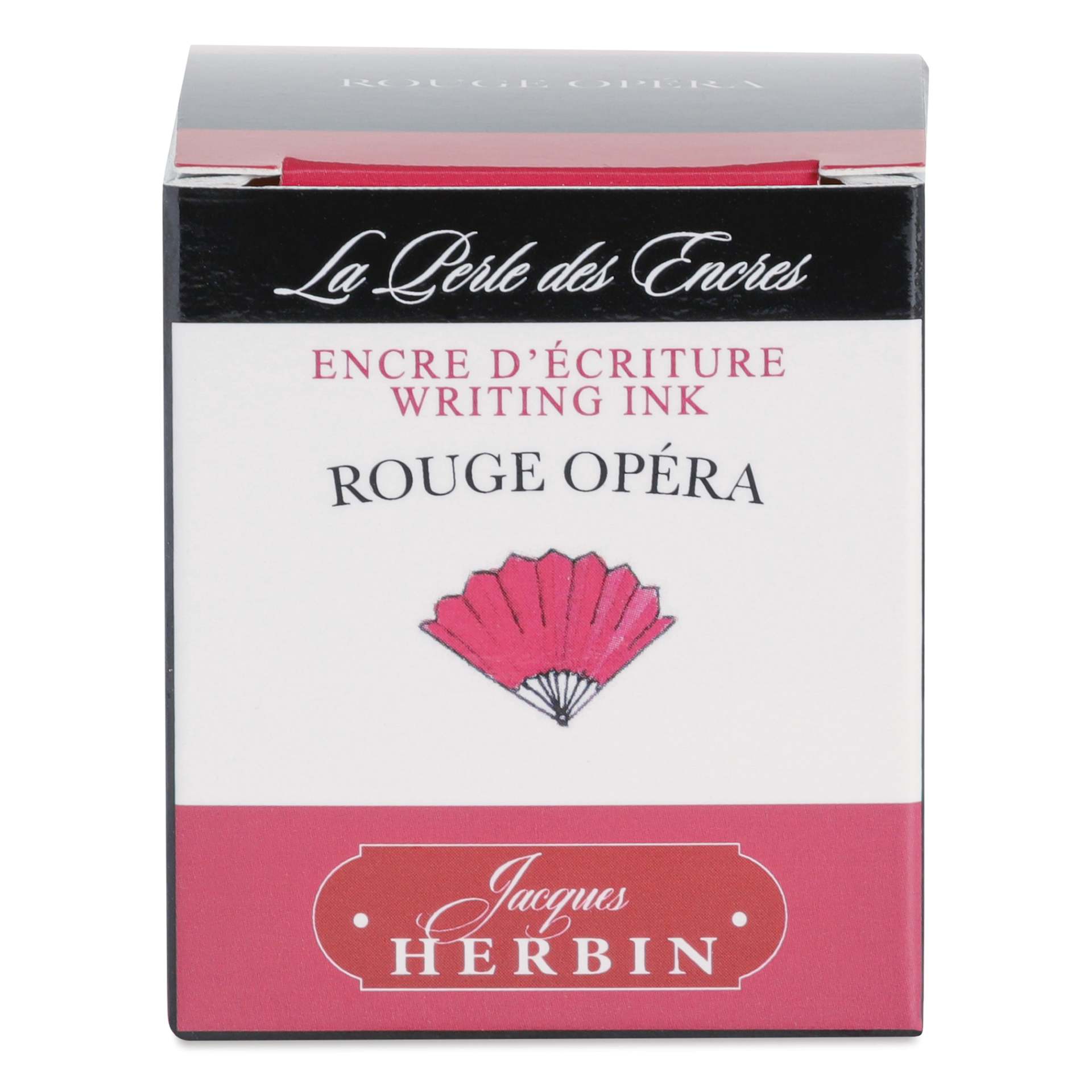 Herbin La Perle des Encres The Jewel of Inks Fountain Pen Ink - Rouge Opera (Opera Red), 30 ml, front of packaging